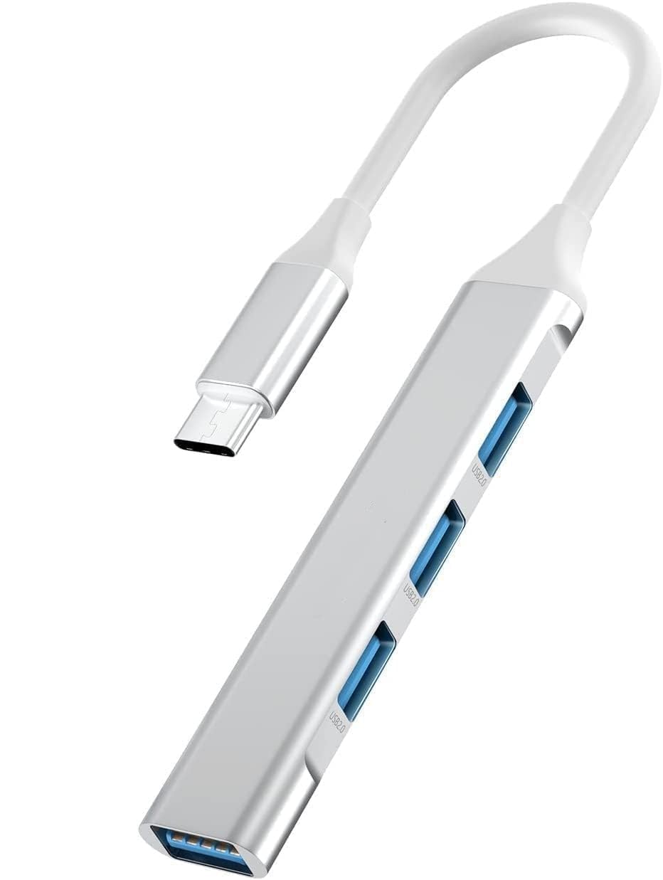 4 in 1 Portable USB C Hub (Type-C to 4 USB-A Ports) with Aluminum Shell, USB Port Hub 3.0 Compatible for PC, Tablet, and Smartphone - Black STXXOR (Type-C-HUB)