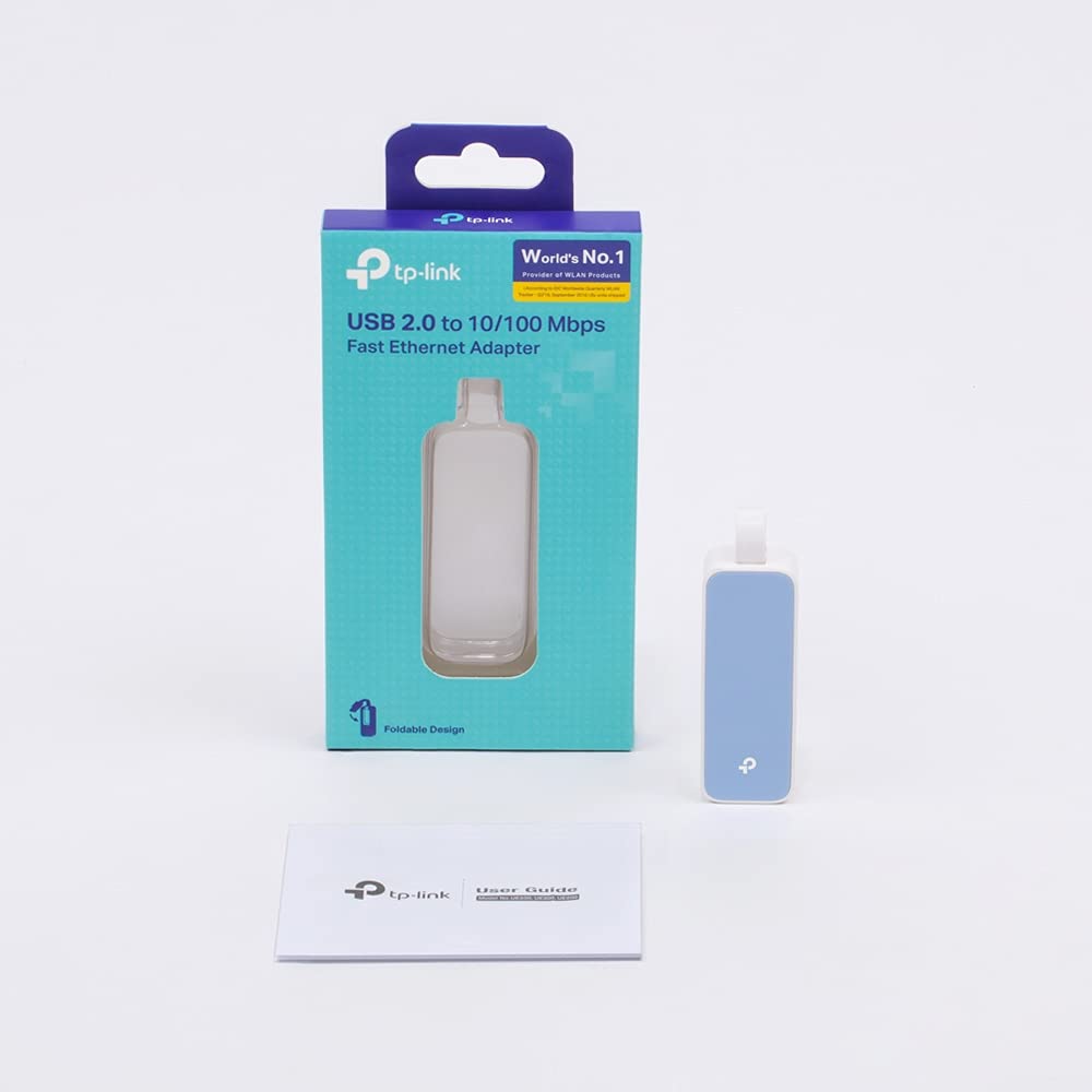 TP-Link UE200 USB 2.0 to 100Mbps Ethernet Network Adapter | Expand Connectivity | Compact and Portable with Foldable Cord Design | Fast and Stable Data Connection| Plug & Play with Broad Compatibility