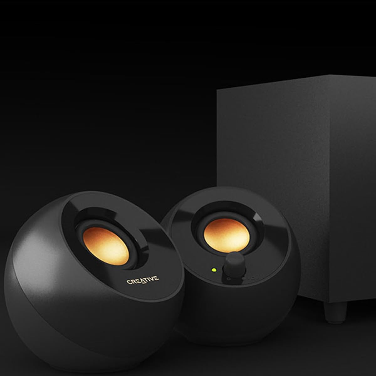 Creative Pebble Plus 2.1 USB-Powered Desktop Speakers with Powerful Down-Firing Subwoofer and Far-Field Drivers, 8W RMS with 16W Peak Power for Computer PCs and Laptops (Black)