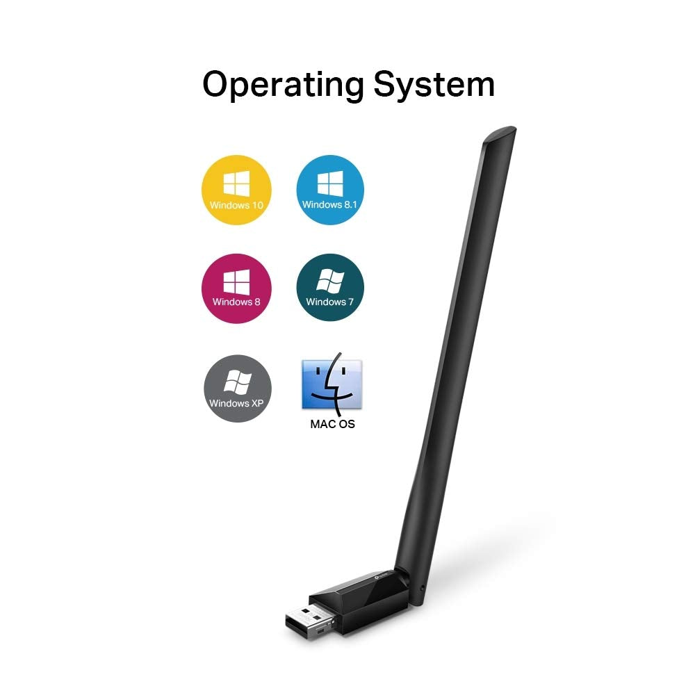TP-Link 600 Mbps Wifi Wireless Network USB Adapter For Desktop Pc with 2.4Ghz/5Ghz High Gain Dual Band 5Dbi Antenna Wi-Fi,Supports Windows 11/10/8.1/8/7/Xp,Mac Os 10.15 & Earlier(Archer T2U Plus)Black