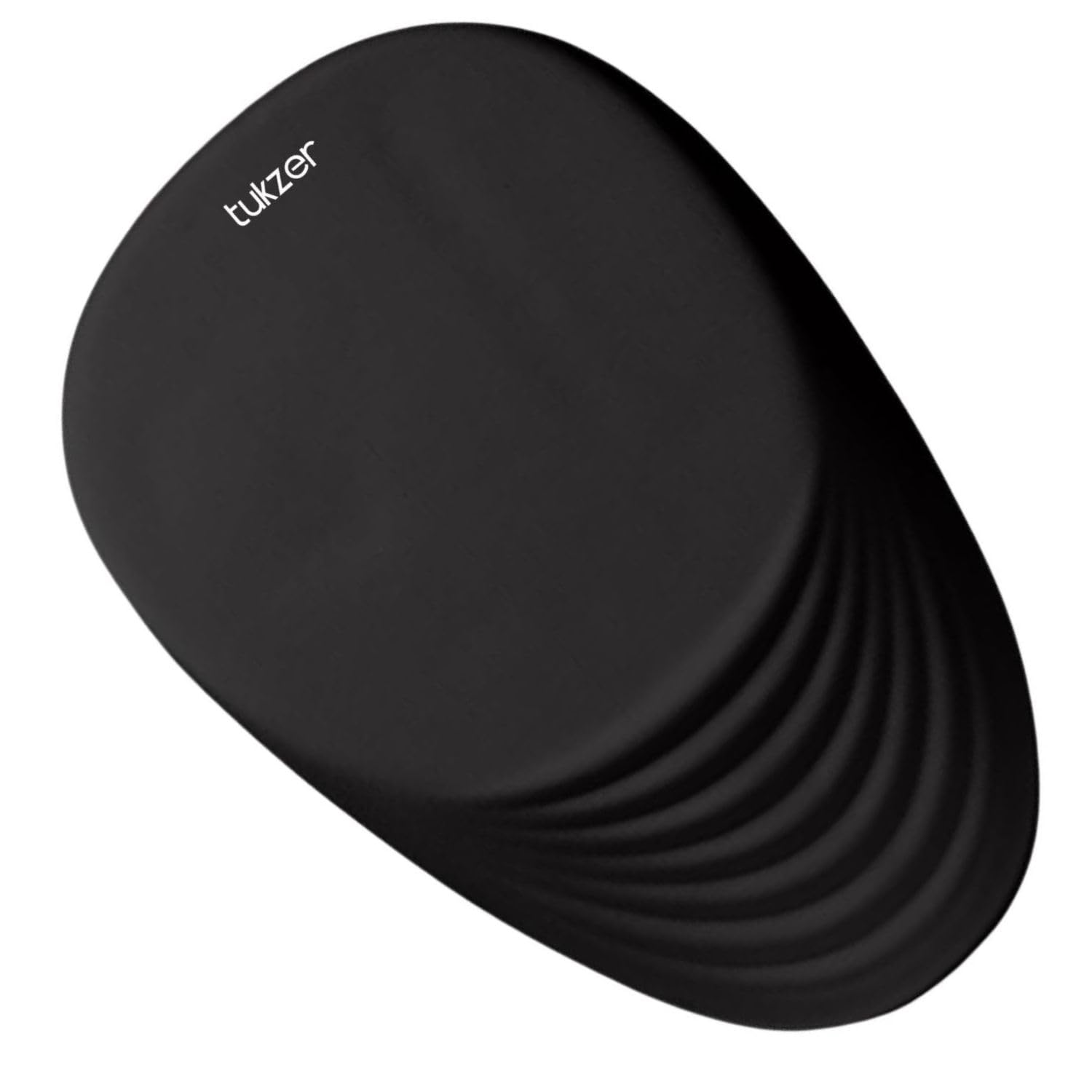 Tukzer Large Ergonomic Mouse Pad Wrist Support with Massage Design, Memory Foam, Non-Slip PU Base & Wrist Rest Pain Relief Mousepad for Desk, Gaming, Computer, Laptop, Home & Office (Jet Black)