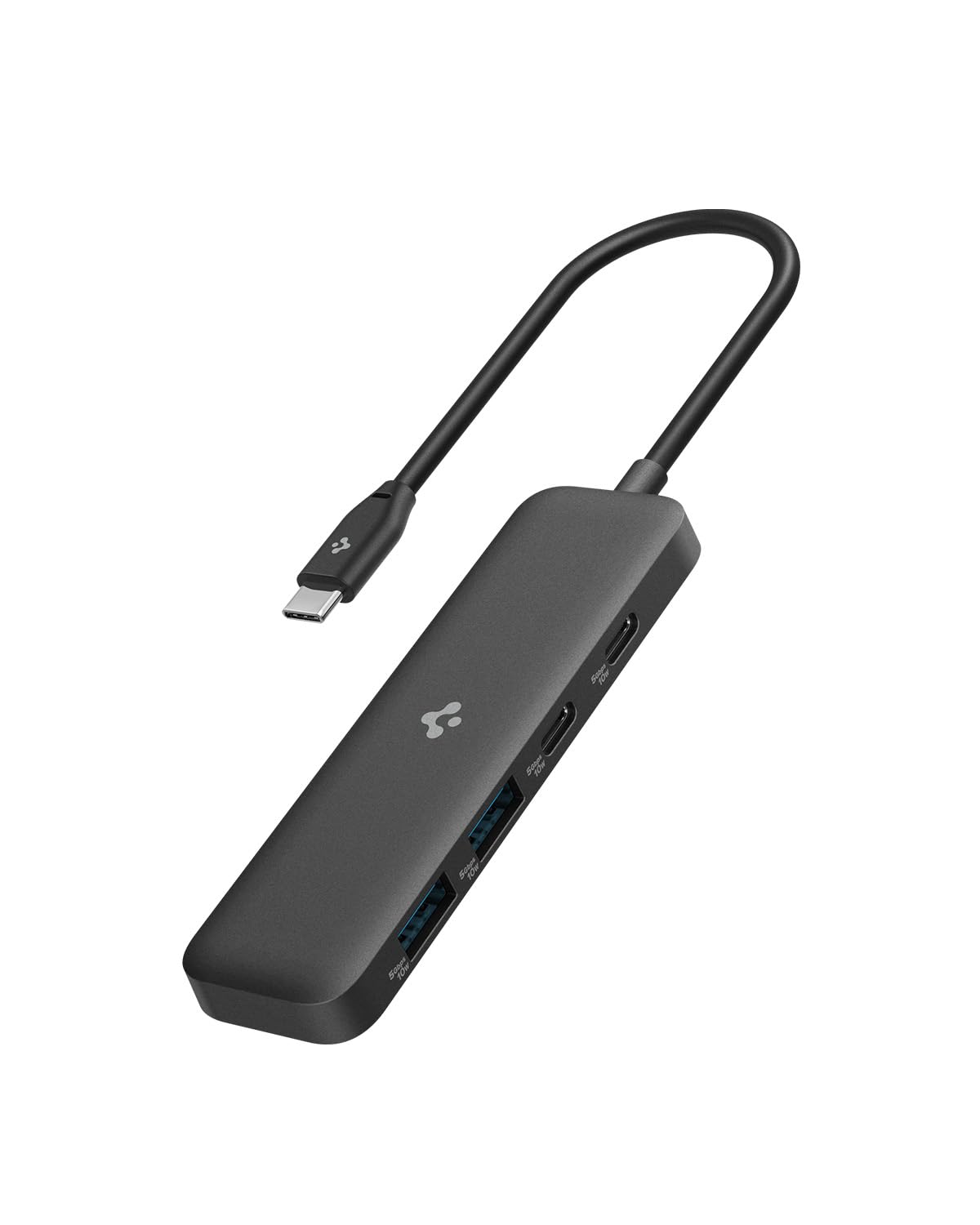 Spigen ArcDock 4-in-1 3.2 Gen 1, Type-C Hub with Multi Port (2 x USB-A 5Gbps, 2 x USB-C 5Gbps) for MacBook Neo/Air/Pro M1/M2/M3 and Laptops - Black