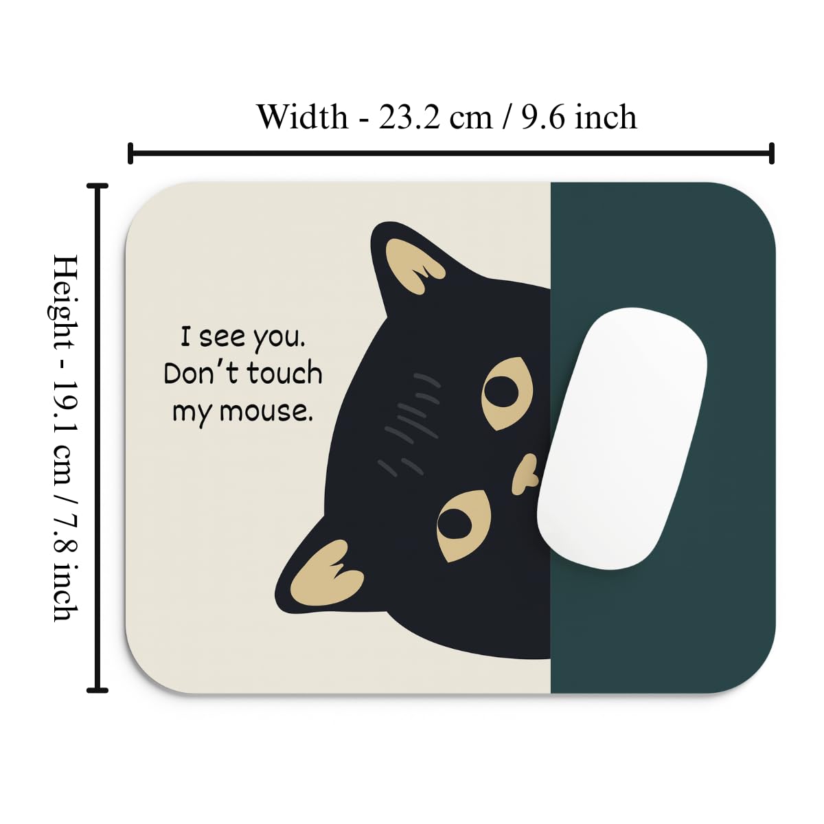 SHERISH Cute Cat Mouse Pad for Laptop & PC – 19x23 cm Black Desk Mat | Smooth Cloth Surface, Non-Slip Rubber Base, Waterproof & Durable Gaming Mousepad for Office & Home (Cute Cat)