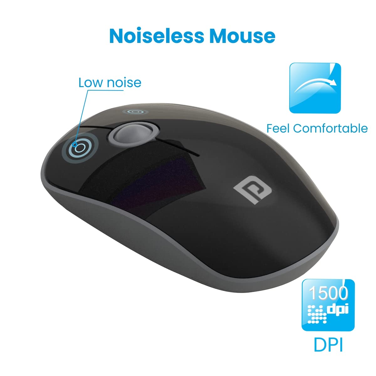 Portronics Key2 Combo Wireless Keyboard and Mouse Set,with 2.4 GHz USB Receiver,Silent Keystrokes,1200 DPI Optical Tracking,Compact Design,Multimedia Keys for PC,Laptop & USB Supported Devices(Grey)