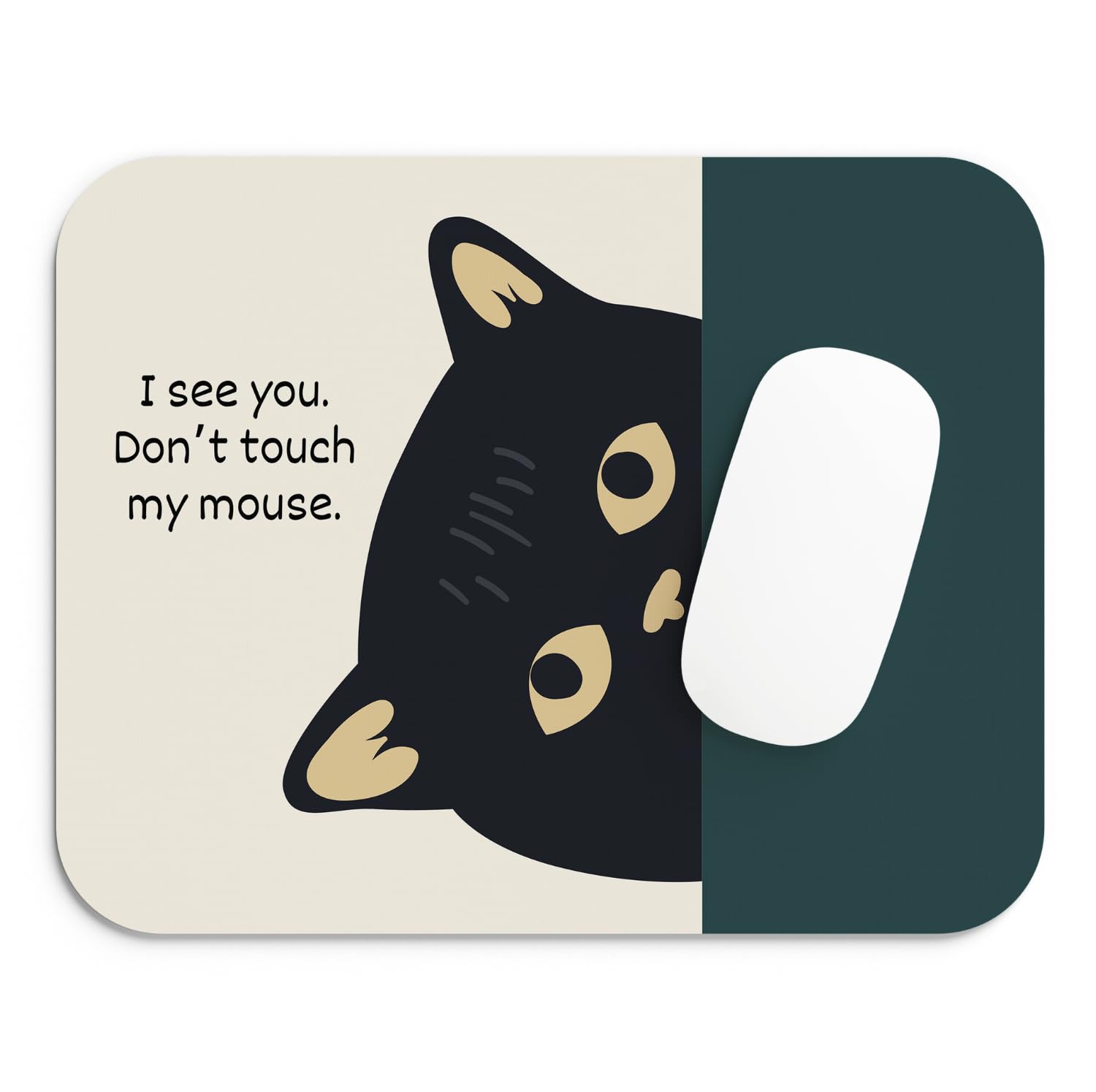 SHERISH Cute Cat Mouse Pad for Laptop & PC – 19x23 cm Black Desk Mat | Smooth Cloth Surface, Non-Slip Rubber Base, Waterproof & Durable Gaming Mousepad for Office & Home (Cute Cat)