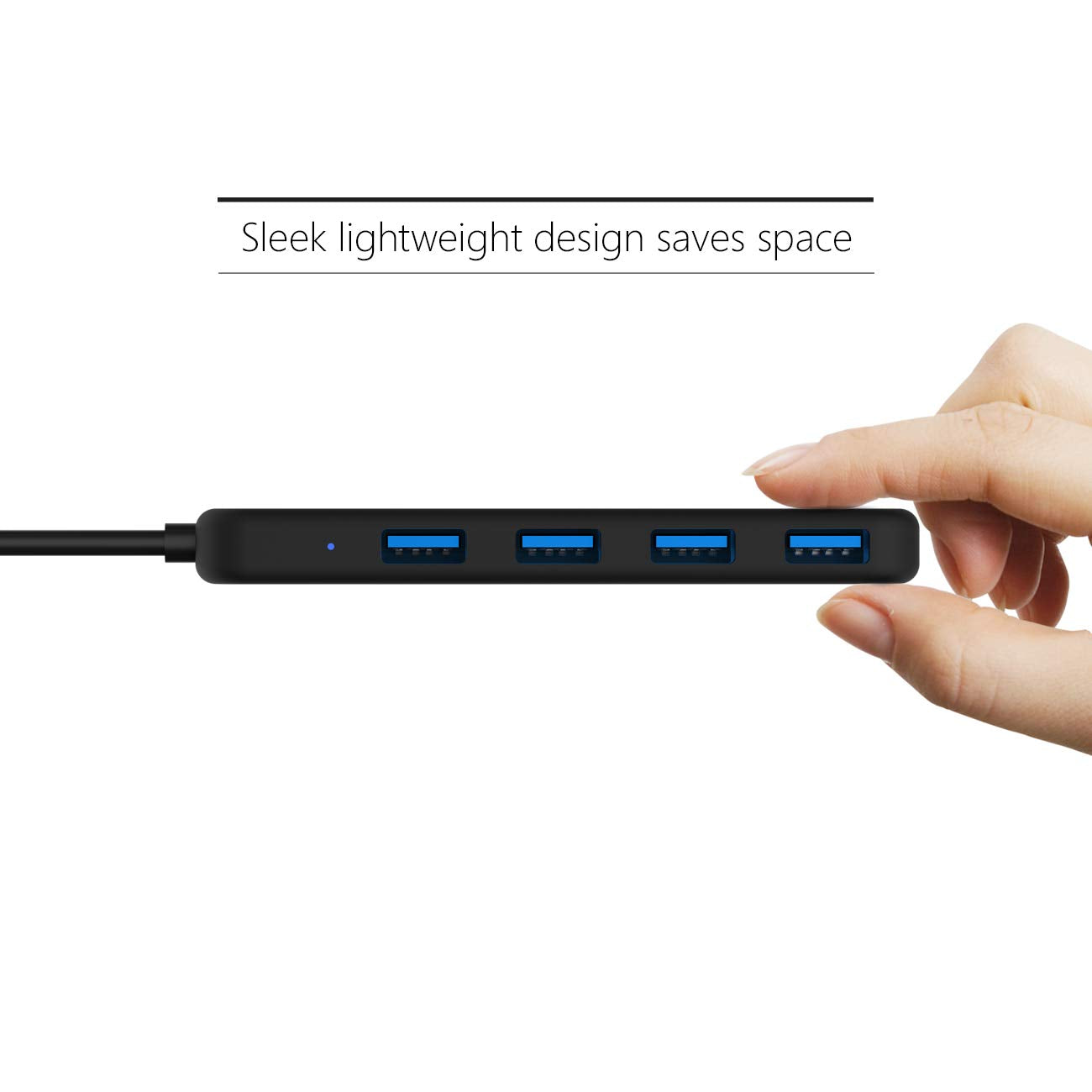 [1.3 Feet Long Cable, USB 3.1 Gen 1] QZ USB Hub for Next Gen Office Work Station, 4 Ports, USB 3.1 Gen 1 for PC and Laptops