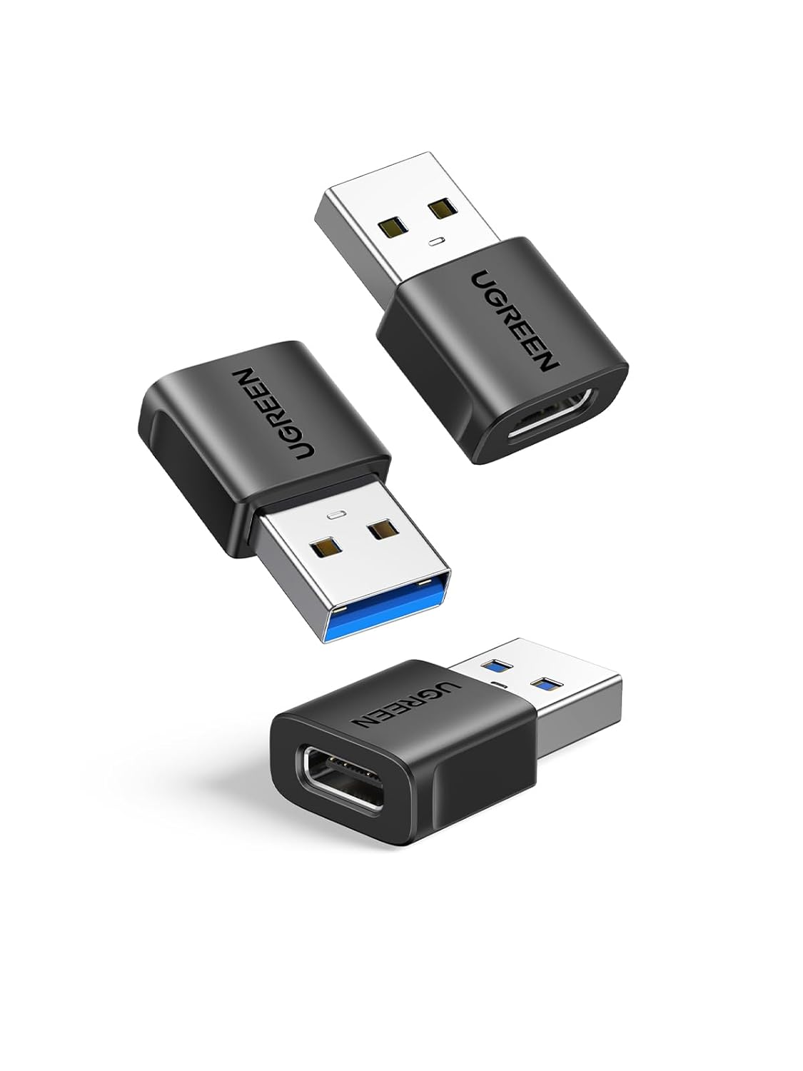 UGREEN 10Gbps USB to USB C Adapter 3 Pack, Type C Female to A Male Adaptor Fast Charge and Sync Converter Compatible with iPhone 17/16/15, Galaxy S25, Pixel 9, MacBook Air, iPad Pro(Black)