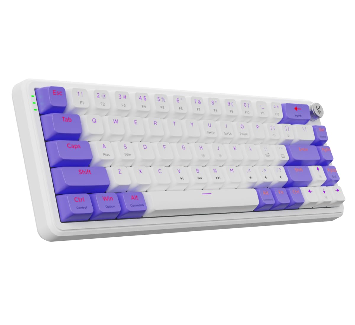 Kreo Hive 65 RGB Anti-ghosting Gaming Keyboard | Wired Mechanical Keyboard with RGB Backlight | 5 Pin Hot-Swap | Detachable USB C Cable (White)