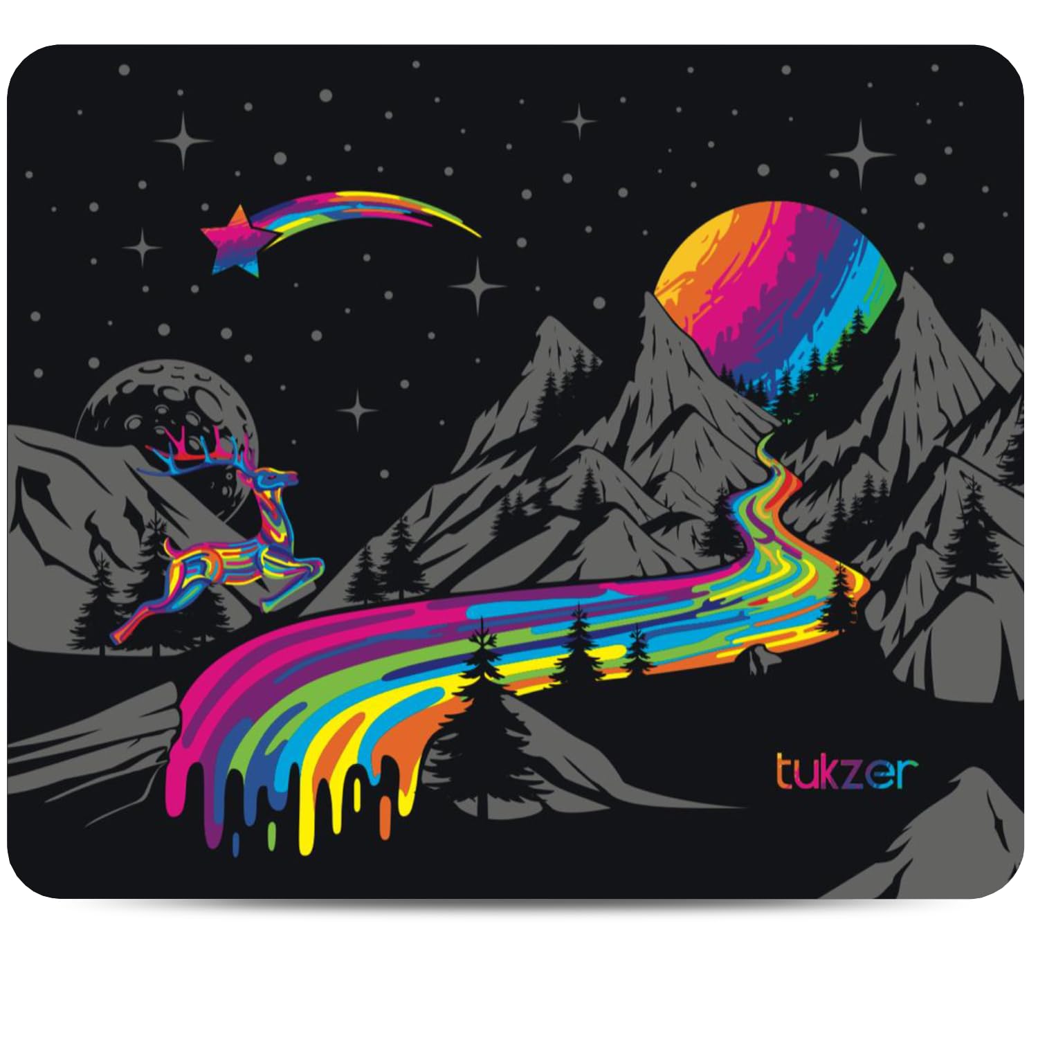Tukzer Mouse pad with Non-Slip Rubber Base Desk Mat, Smooth Cloth Surface, Smooth Mouse Control, Speed and Precision Operation for Laser and Optical Mouse/Mice, Laptop, PC (238 X 200 mm-Vivid)