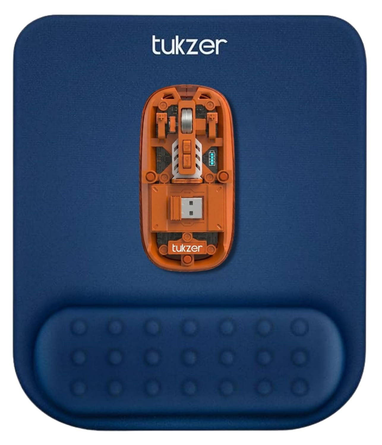 Tukzer Gel Mouse Pad Wrist Rest Memory-Foam Ergonomic Mousepad| Cushion Wrist Support & Pain Relief| Suitable for Gaming, Computer, Laptop, Home & Office Non-Slip Rubber Base (Blue)