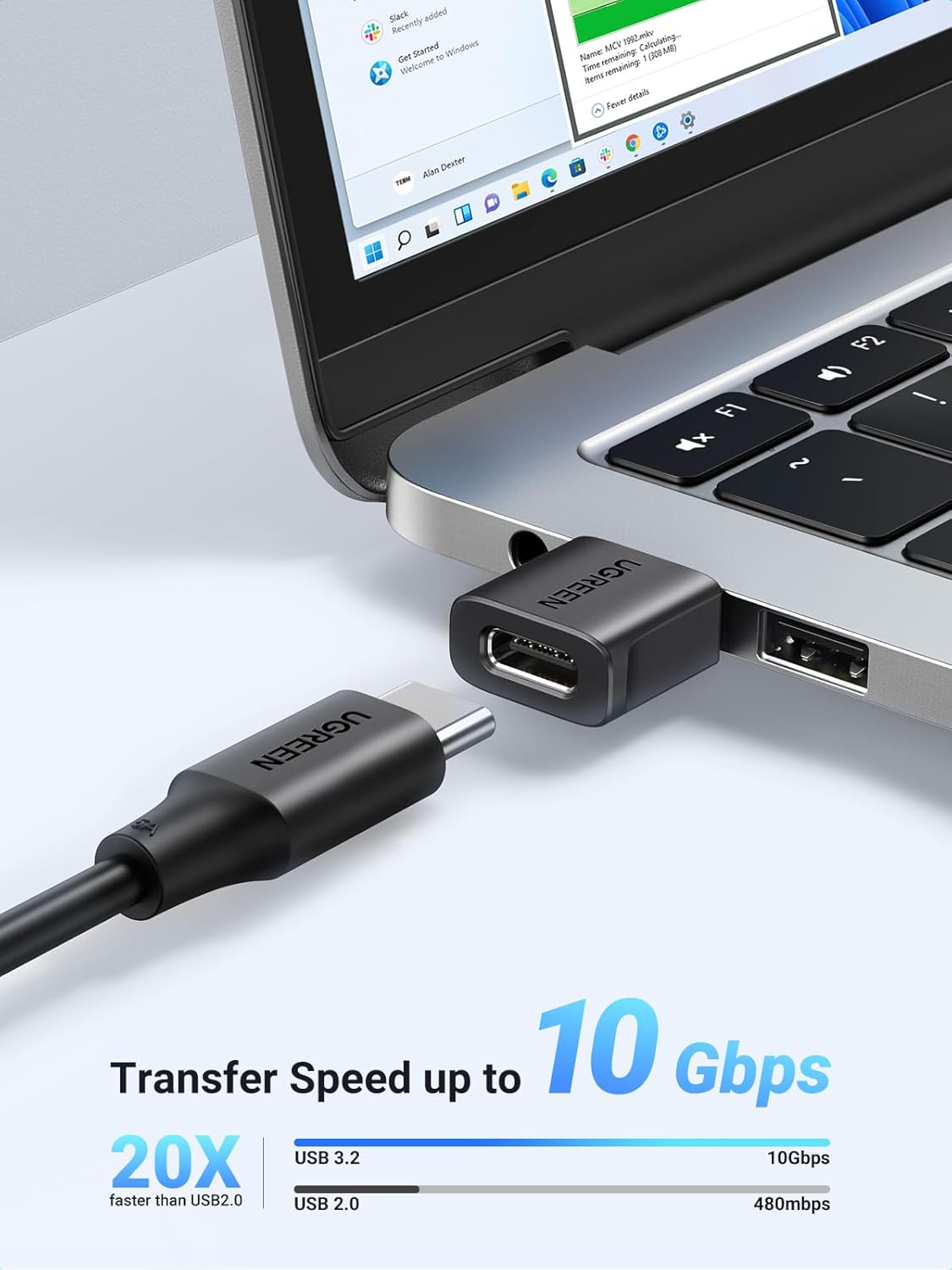 UGREEN 10Gbps USB to USB C Adapter 3 Pack, Type C Female to A Male Adaptor Fast Charge and Sync Converter Compatible with iPhone 17/16/15, Galaxy S25, Pixel 9, MacBook Air, iPad Pro(Black)