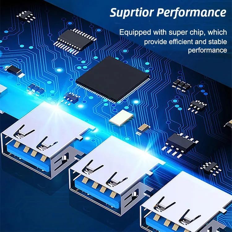 Sounce 4-Port USB 3.0 Hub for PC – High-Speed Aluminum USB Hub Compatible with PC, MacBook, Mac Pro, Mac mini, iMac, Surface Pro, and XPS. 4-Port High Speed USB Hub with Aluminium Shell