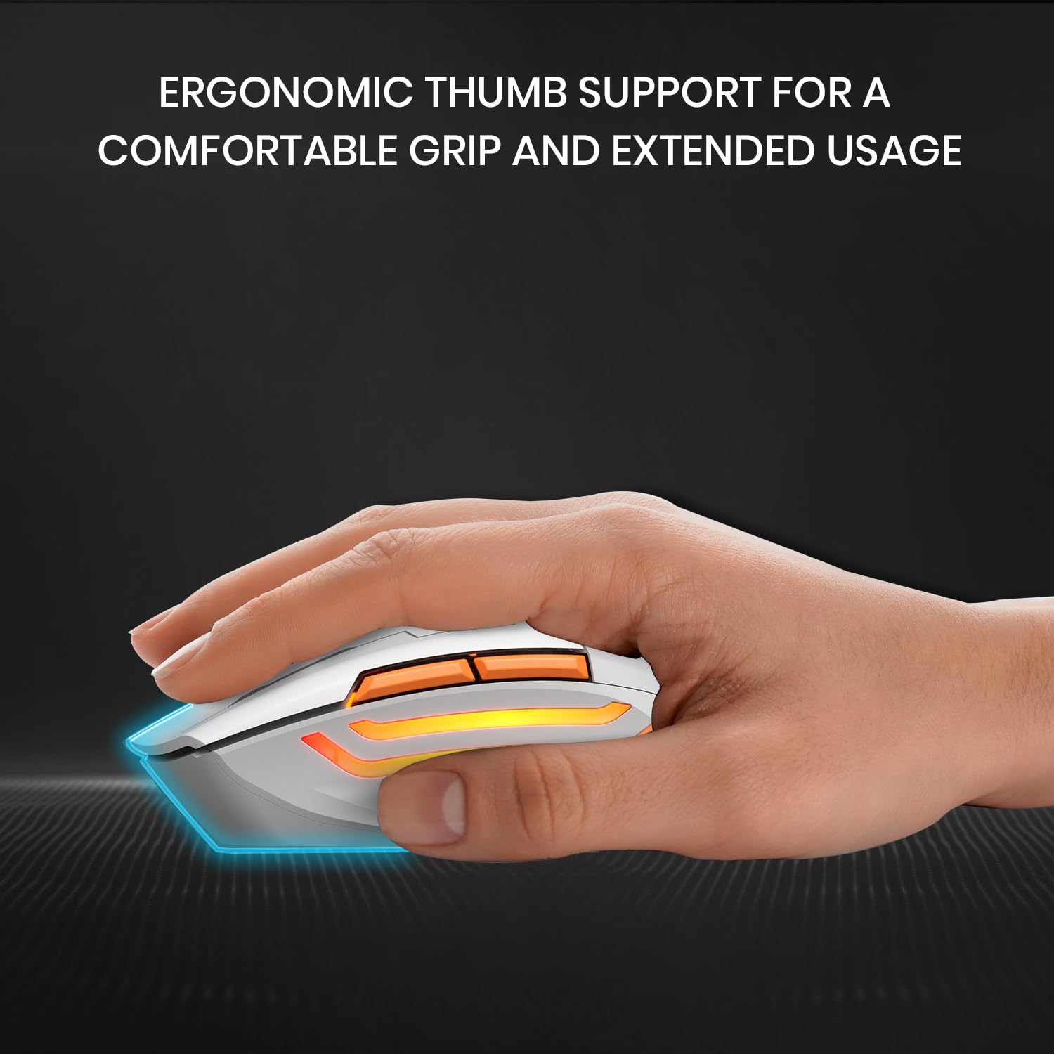 Portronics Vader Max Wireless Rechargeable Mouse, Thumb Support, Bluetooth 5.3 & 2.4 GHz Dual Mode, 6-Button Control, Adjustable DPI Up to 2400,Universal Compatibility for Laptop,Desktop,Gaming(Grey) Visit the Portronics Store