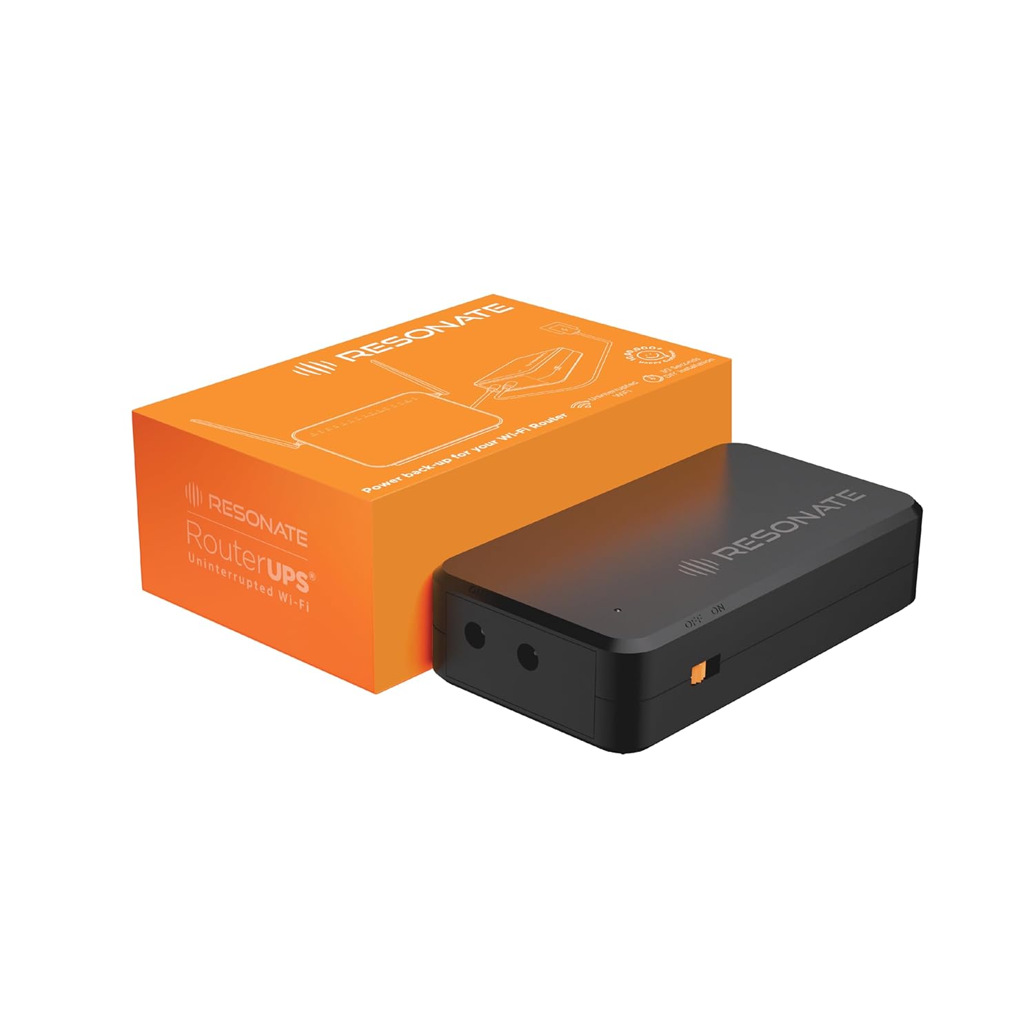 Resonate RouterUPS® Gen2 | Original Router UPS for 12V WiFi Router & Modem (Supports up to 2A) (7800mAh - 95% Longer Power Backup) | Compact Mini UPS with Intelligent Charging (Upto 6 Hrs Internet)