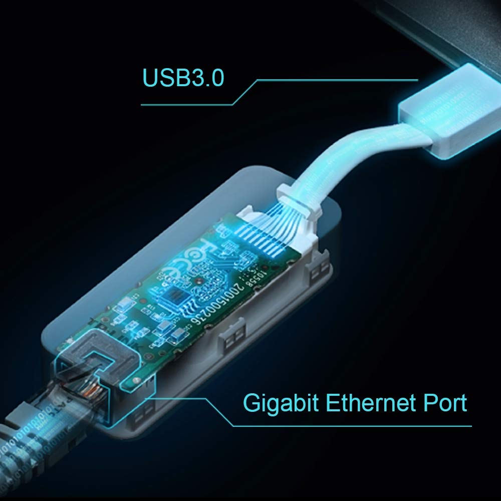 TP-Link UE300 USB 3.0 to RJ45 Gigabit Ethernet Network Adapter | for Ultrabook, Chromebook, Laptop, Desktop | Plug & Play | Foldable and Portable Design | Up to 1000 Mbps High-Speed Data Transfer