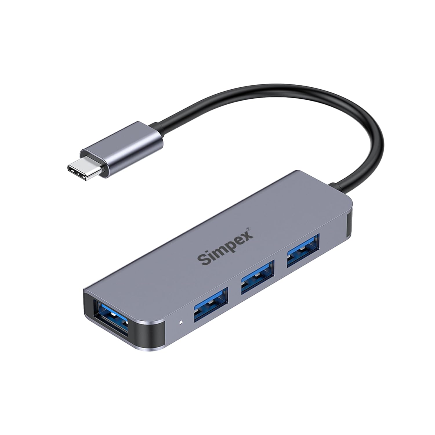 Simpex (Metal USB Hub 4 in 1) USB C Hub with 4 USB Ports, High Speed, Compatible with MacBook, Windows, C-Type Smartphones and Other Type-C Devices