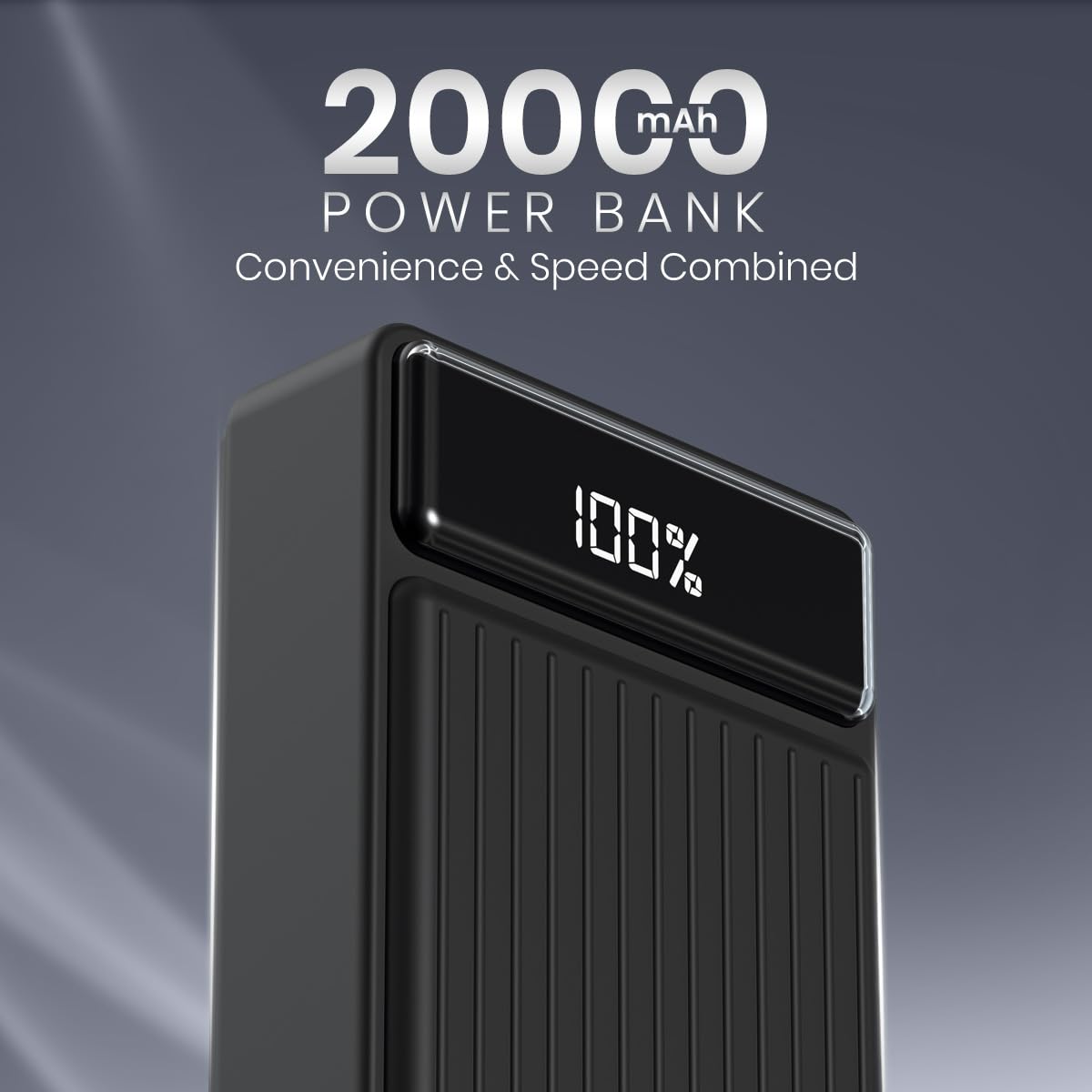 Portronics Luxcell Bind Mini 20k 20000mAh Powerbank with 22.5W Fast Charging, in-Built Type C PD(Input & Output) /8 Pin Cable, LED Battery Display, USB-A Mach Output, Compatible with Multiple Devices