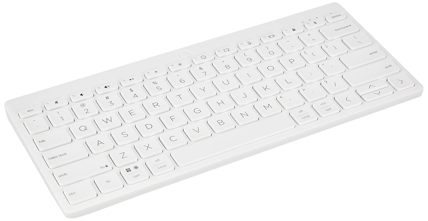 HP 350 Compact Multi-Device Bluetooth Keyboard; Spill Resistant; Swift Pair; OS Auto-Detection, LED Indicator, Battery Life Up to 24 Months, 1 Year Warranty