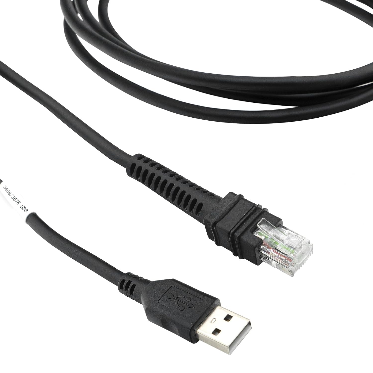 CBA-U46-S07ZAR Shielded USB Cable for Zebra Symbol DS3608 DS3678 DS8108 DS8178 LI3608 LI3678 DS3600-KD Handheld Barcode Scanner, USB-A Connector, 7ft (2 m) Straight, BC 1.2, DC 5V