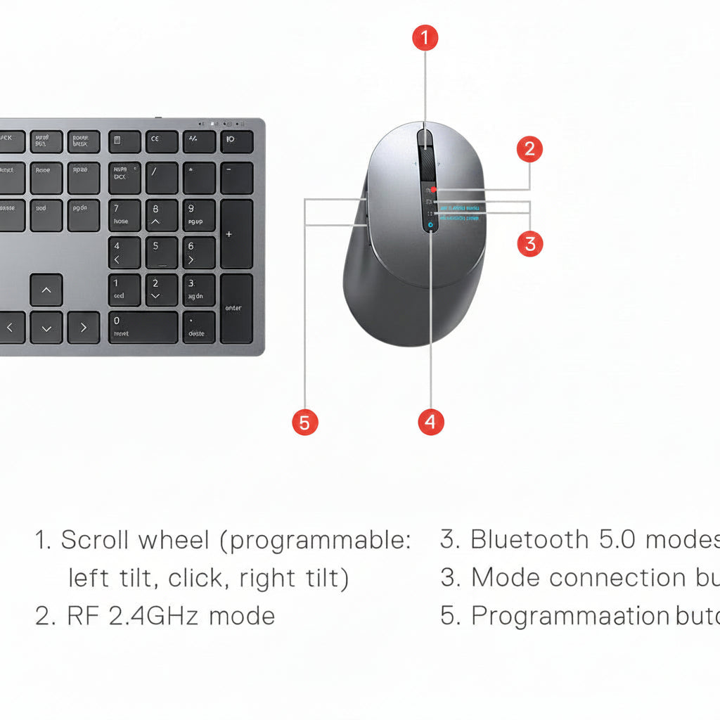 Dell Premier Multi-Device Wireless Keyboard And Mouse KM7321W