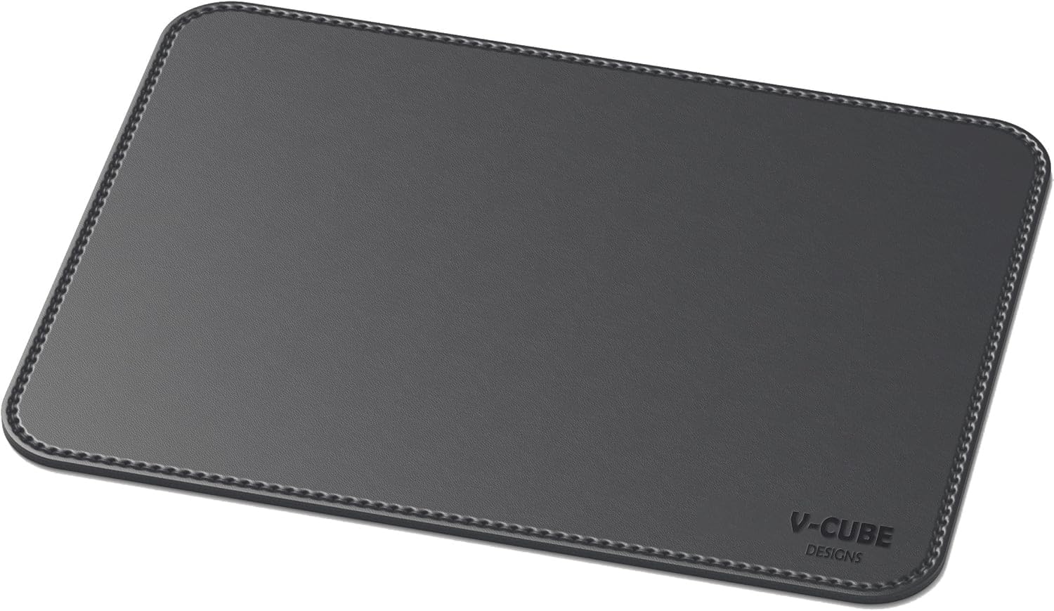 V-CUBE DESIGNS Premium Vegan Leather Mouse Pad |32X27cm| 2.4mm Thick(Padded)|Stitched, Reversible use, Splash-Proof, Anti-Skid for Gaming, Computer, Laptop, Home&Office in a Fresh Modern Design| Grey
