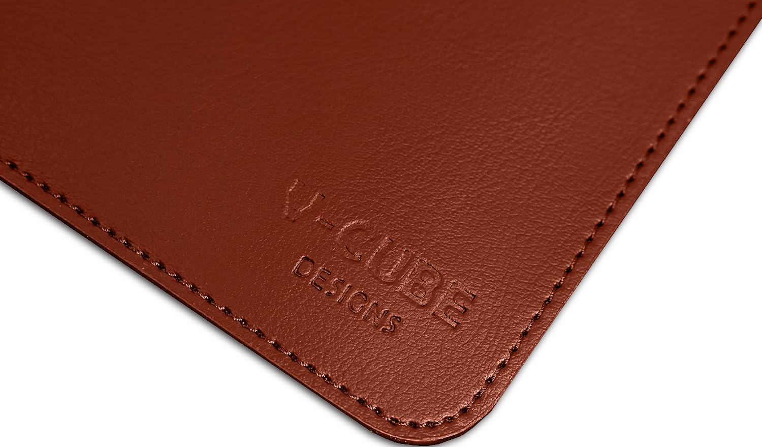 V-CUBE DESIGNS Premium Vegan Leather Mouse Pad |25X21cm| 2.4mm Thick(Padded)|Stitched, Reversible use, Splash-Proof, Anti-Skid for Gaming, Computer, Laptop, Home&Office in a Fresh Modern Design| Tan