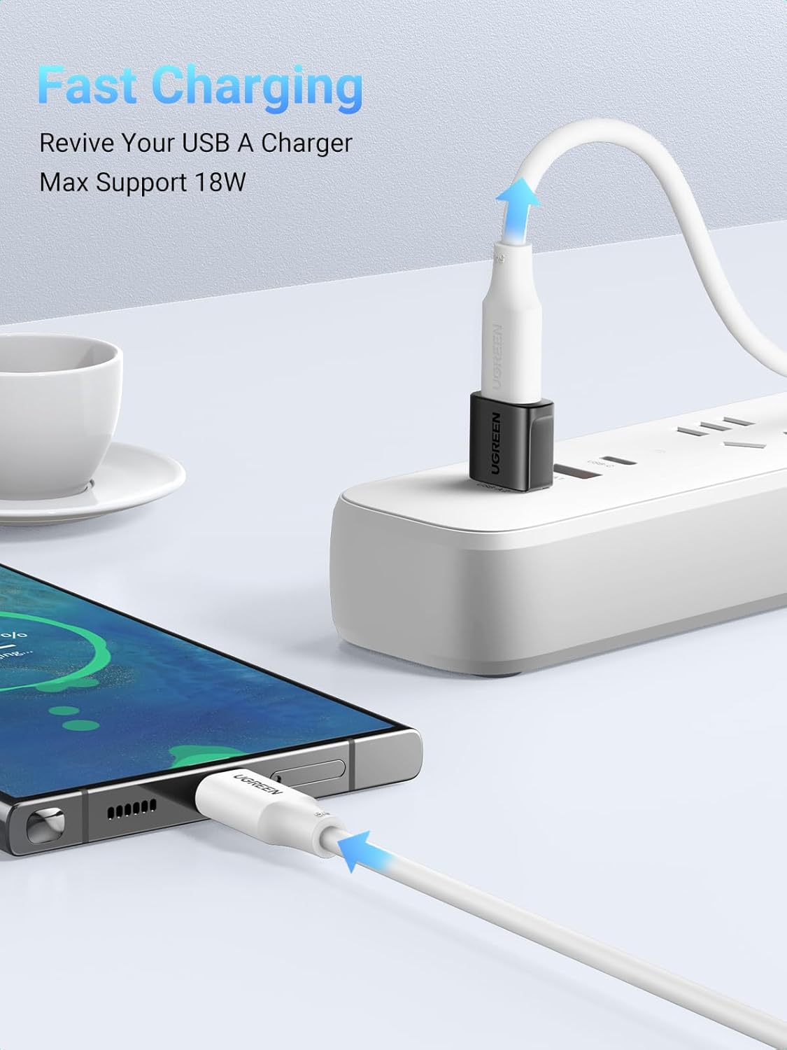 UGREEN 10Gbps USB to USB C Adapter 3 Pack, Type C Female to A Male Adaptor Fast Charge and Sync Converter Compatible with iPhone 17/16/15, Galaxy S25, Pixel 9, MacBook Air, iPad Pro(Black)