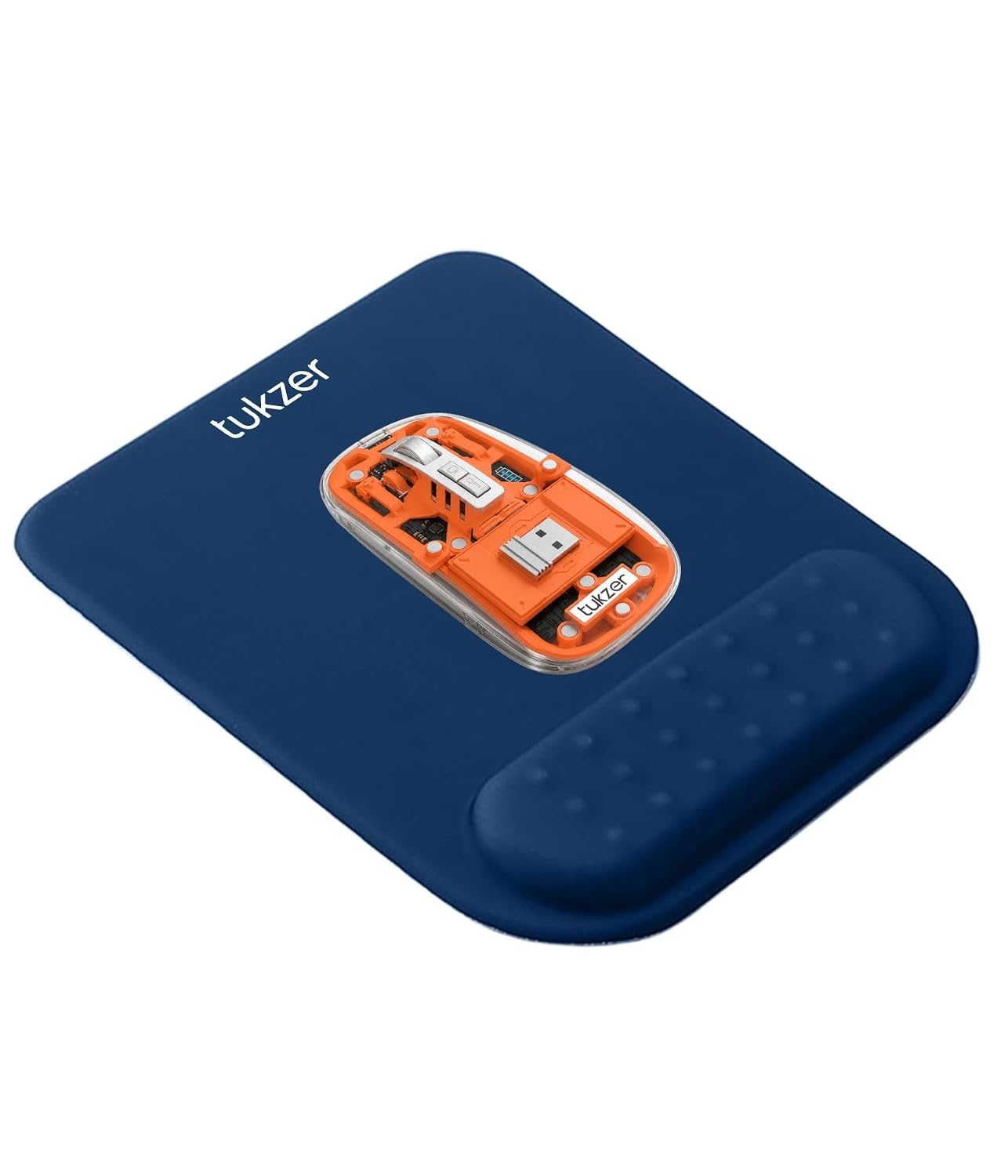 Tukzer Gel Mouse Pad Wrist Rest Memory-Foam Ergonomic Mousepad| Cushion Wrist Support & Pain Relief| Suitable for Gaming, Computer, Laptop, Home & Office Non-Slip Rubber Base (Blue)