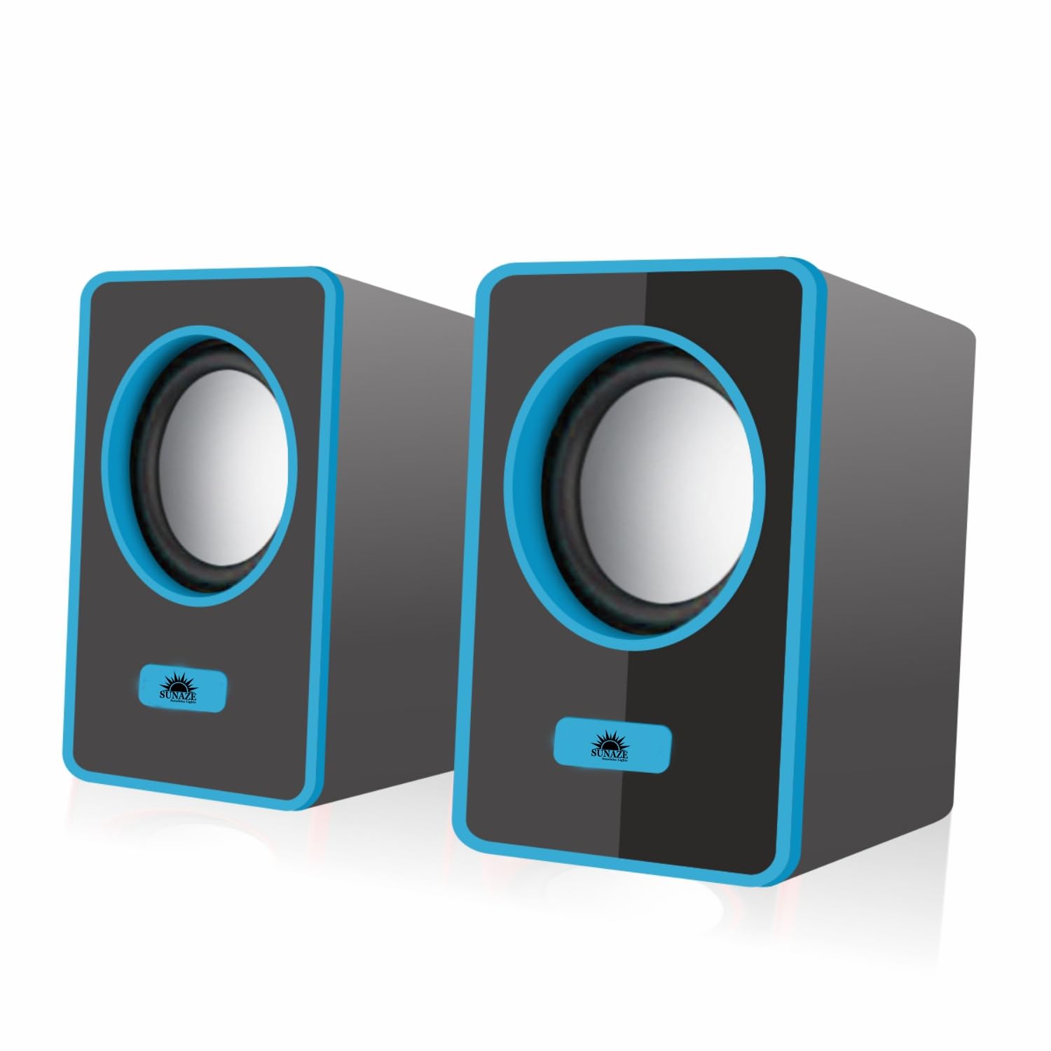 Sunaze USB Multimedia Speakers – Portable AUX Computer PC Speakers for Home & Office Use (Blue)