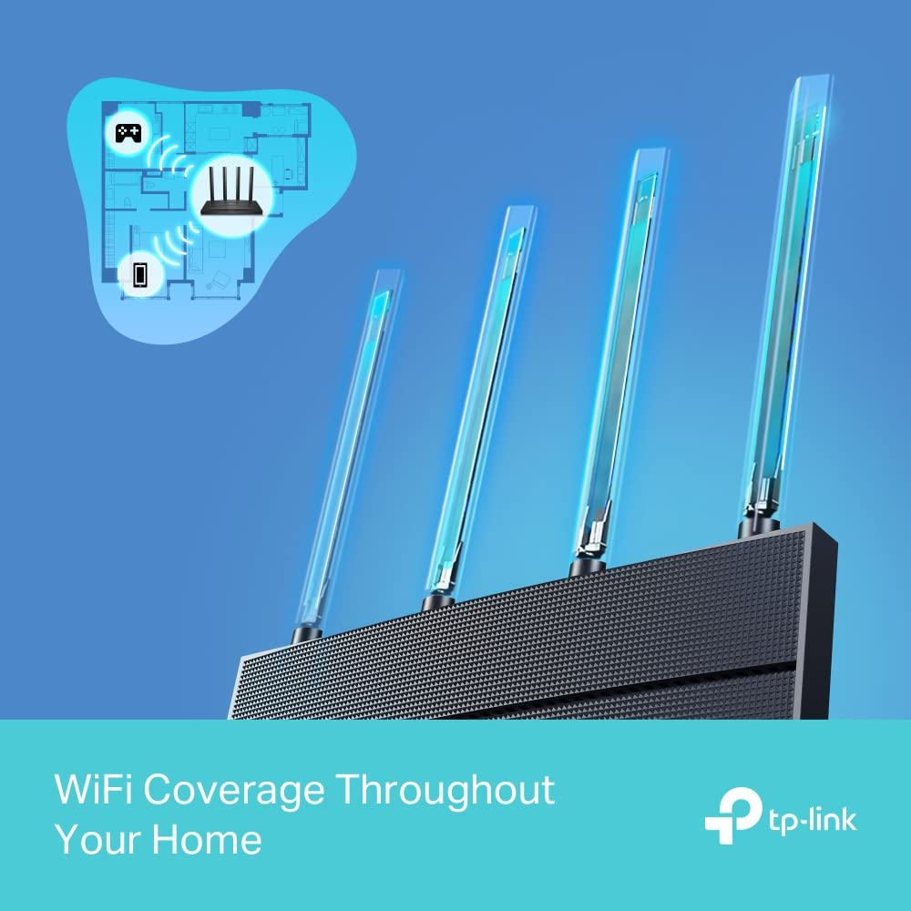 TP-Link Archer AX12 AX1500 Wi-Fi 6 Router | Dual-Band Gigabit Wireless | MU-MIMO & OFDMA | Beamforming & WPA3 Security | Easy Setup via Tether App |High-Speed Coverage for Home, Gaming & Smart Devices