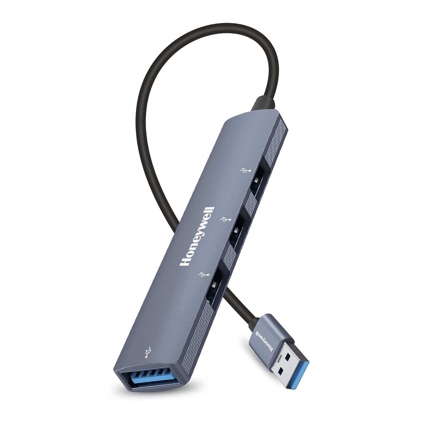 Honeywell Newly Launched 4-in-1 Ultra Slim USB Hub 1xUSB 3.0 & 3 x USB 2.0 Ports, 30cms Cable, DataTransfer Speed Upto 5GBPS,Universally Compatible with All USB,PC,Speaker,Laptop,Hard Drive etc