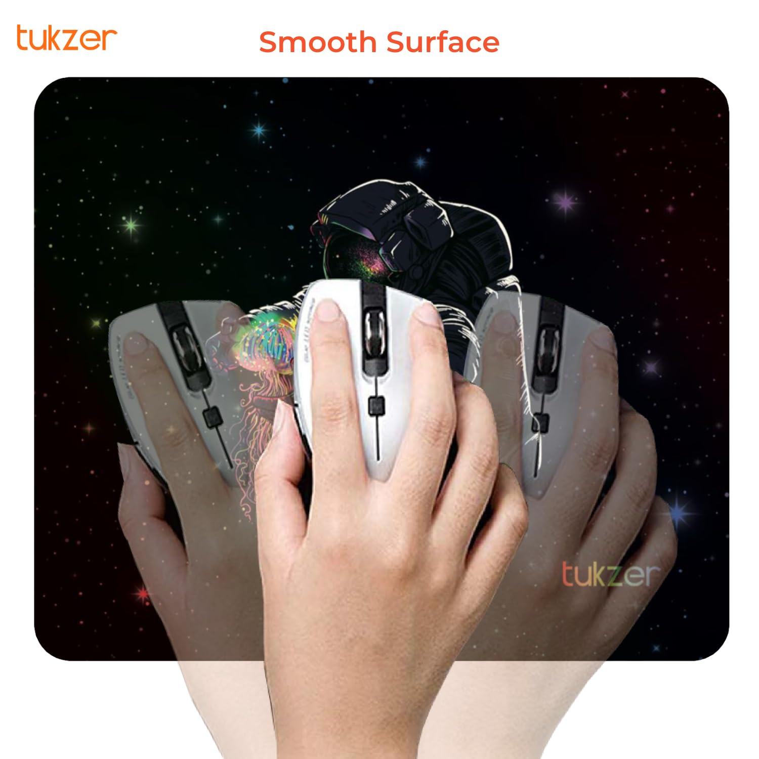 Tukzer Mouse pad with Non-Slip Rubber Base Desk Mat, Smooth Cloth Surface, Smooth Mouse Control, Speed and Precision Operation for Laser and Optical...