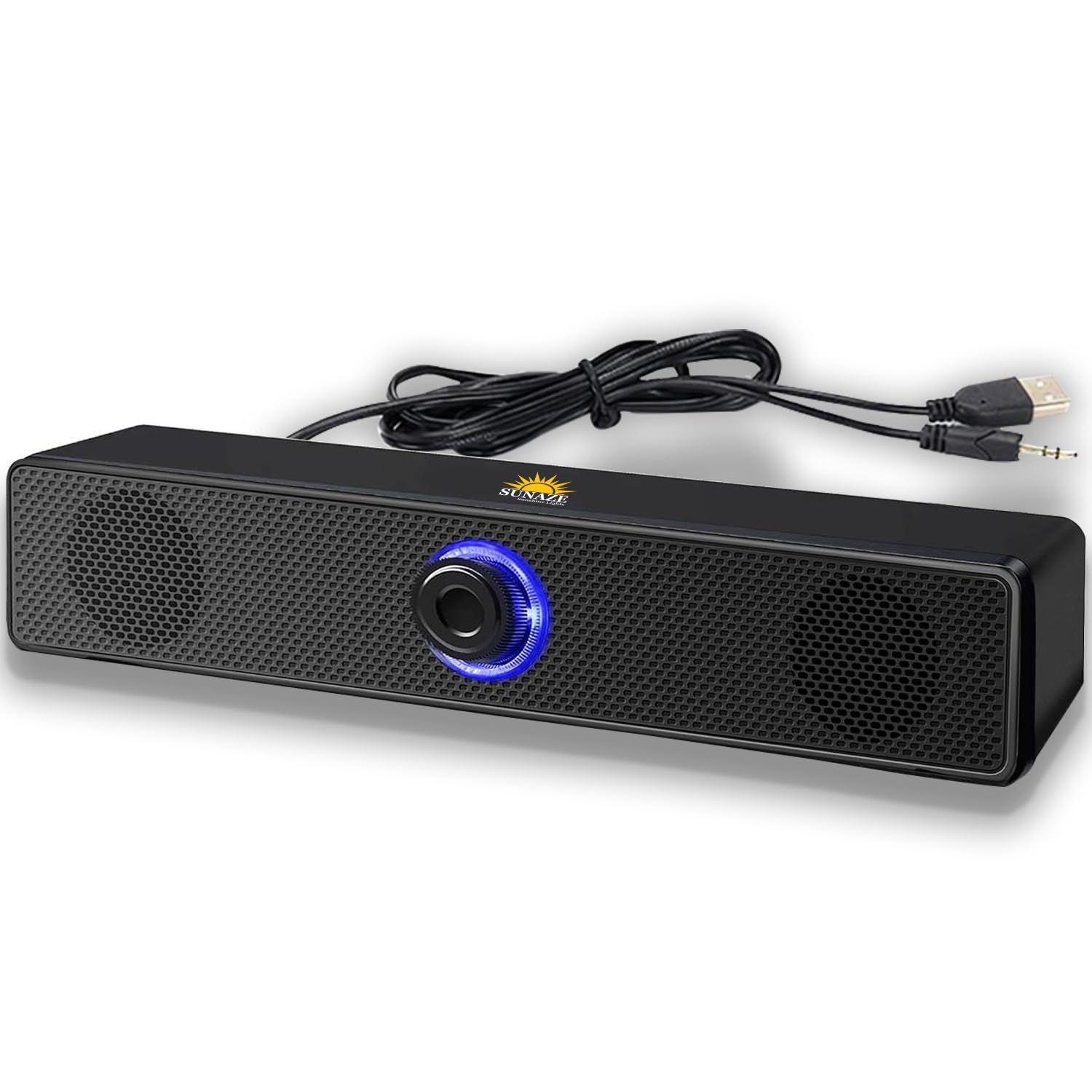 Sunaze Soundbar 10W Speaker for TV, PC & Laptop | 2.0 Multimedia Speaker AUX, USB Desktop Sound Bar with Deep Bass