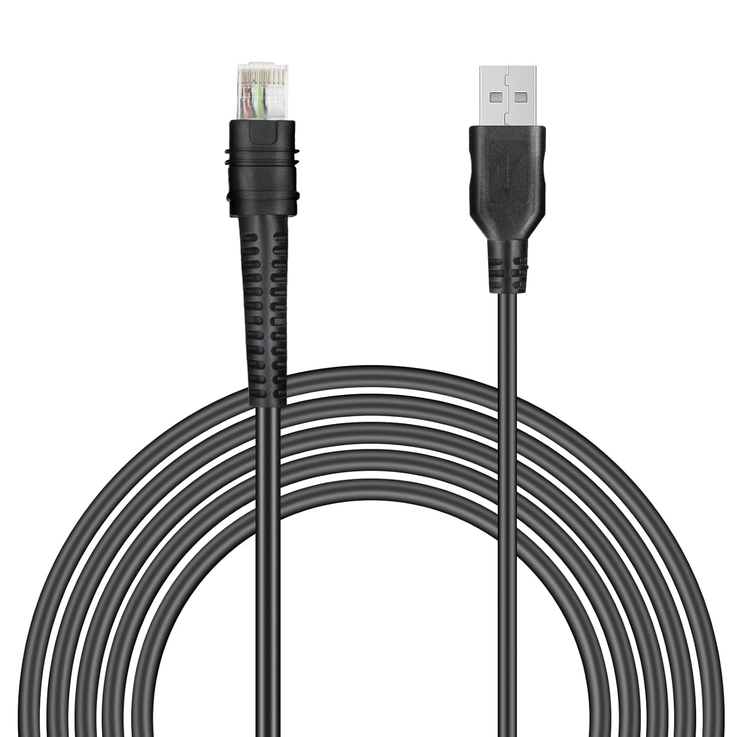 CBA-U46-S07ZAR Shielded USB Cable for Zebra Symbol DS3608 DS3678 DS8108 DS8178 LI3608 LI3678 DS3600-KD Handheld Barcode Scanner, USB-A Connector, 7ft (2 m) Straight, BC 1.2, DC 5V