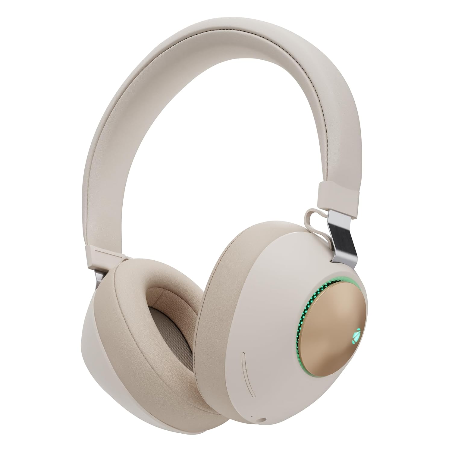 ZEBRONICS Duke (2026 Upgrade) Wireless Headphone, BT v5.3, Upto 60 hrs Playback, 40mm Drivers, Deep Bass, ENC, Gaming Mode, Dual Pairing, LED Lights, Media/Volume Control, Call Function (Beige)