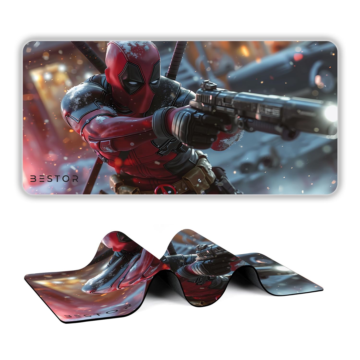 BESTOR Gaming Mousepad with Precise Cut Edges Waterproof Surface & Non-Slip Rubber Base Gaming Mouse Mat for Laptop (60cm x 28cm)