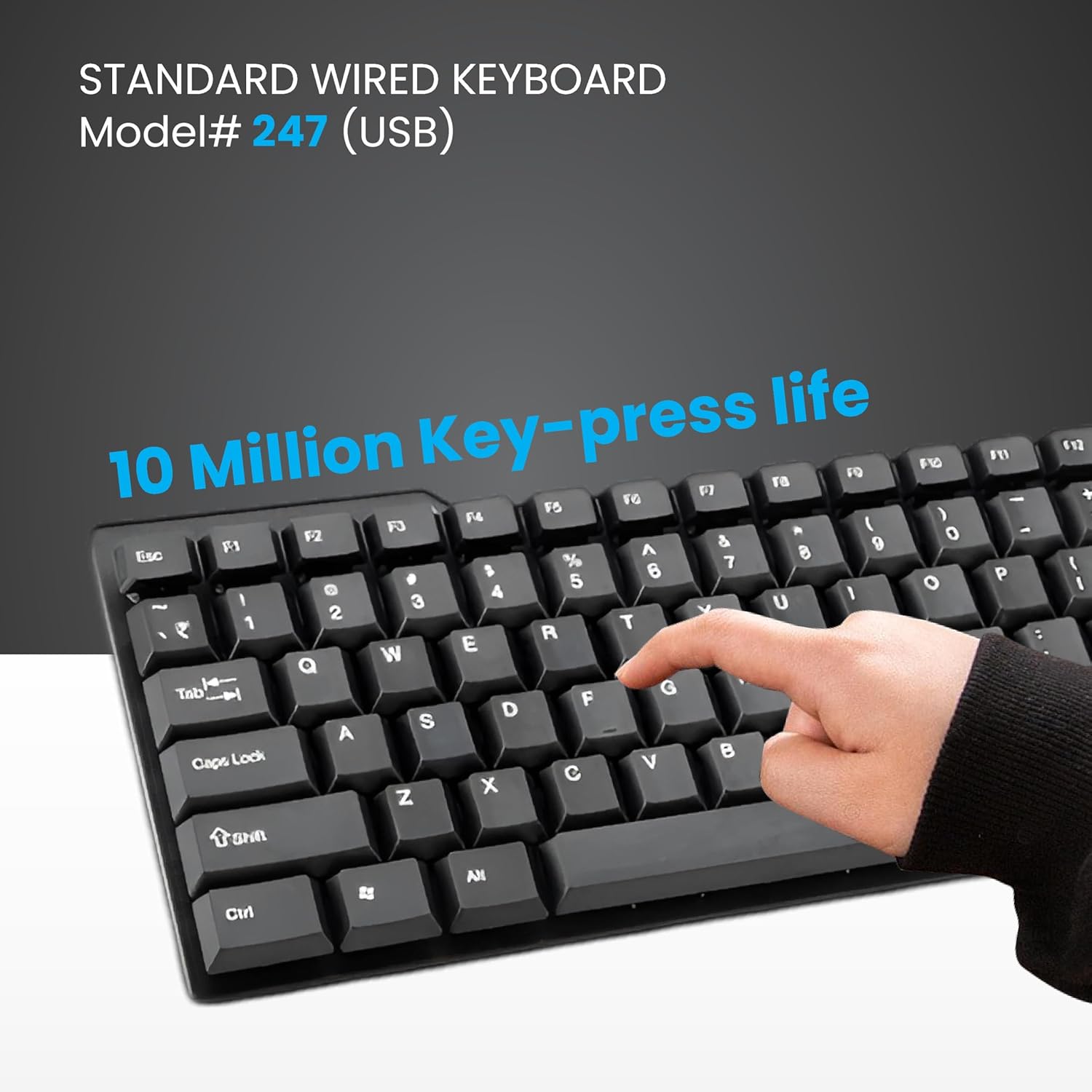 ProDot Alive USB Wired Keyboard Floated Key I Plug & Play Technology I 103-Keys I Rupees Key I 1.2m Wired I Spill Resistant Design I Compatible with Windows, iOS, Linux with 1 Year Warranty