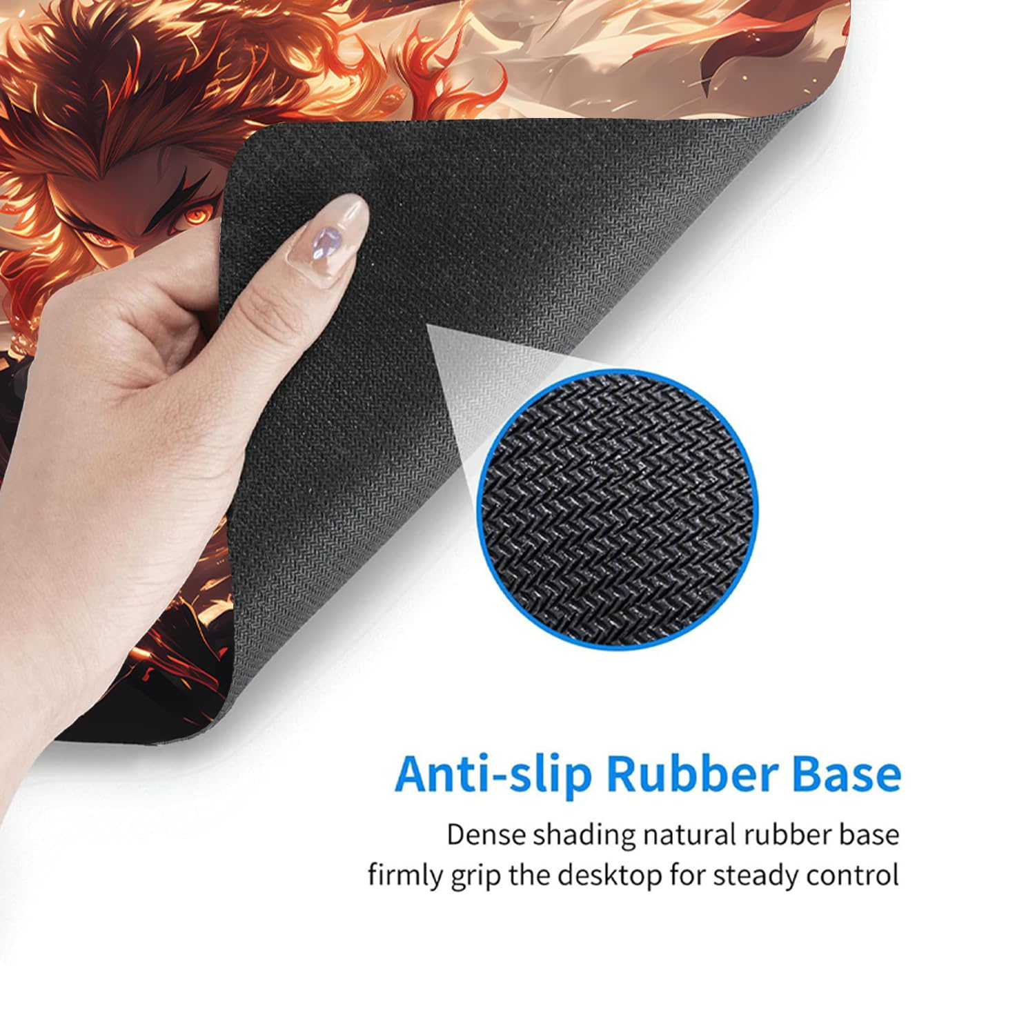 BESTOR Mouse pad with Precise Cut Edges, Waterproof Surface & Non-Slip Rubber Base Stitched Edges Gaming Mouse Mat for Laptop (60cmx34cm)