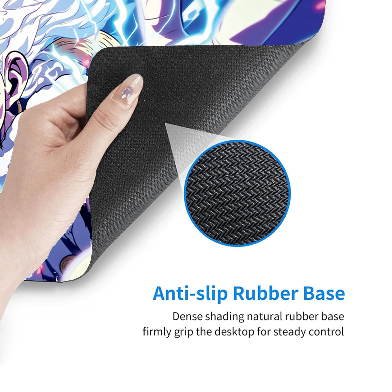 BESTOR Anime Extended Gaming Mouse pad with Anti-fray Stitching, Waterproof Surface & Non-Slip Rubber Base Gaming Mouse Mat for Laptop (60cmx34cm)