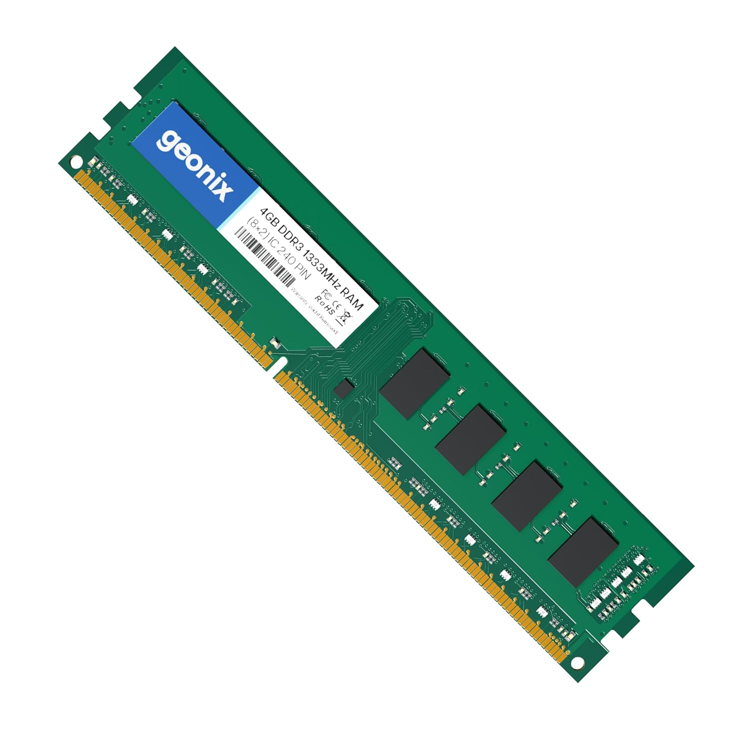 Geonix Desktop RAM, 4 GB DDR3, Frequency-1333 Mhz, (8x2) IC, 240 Pin, 5 Years Warranty