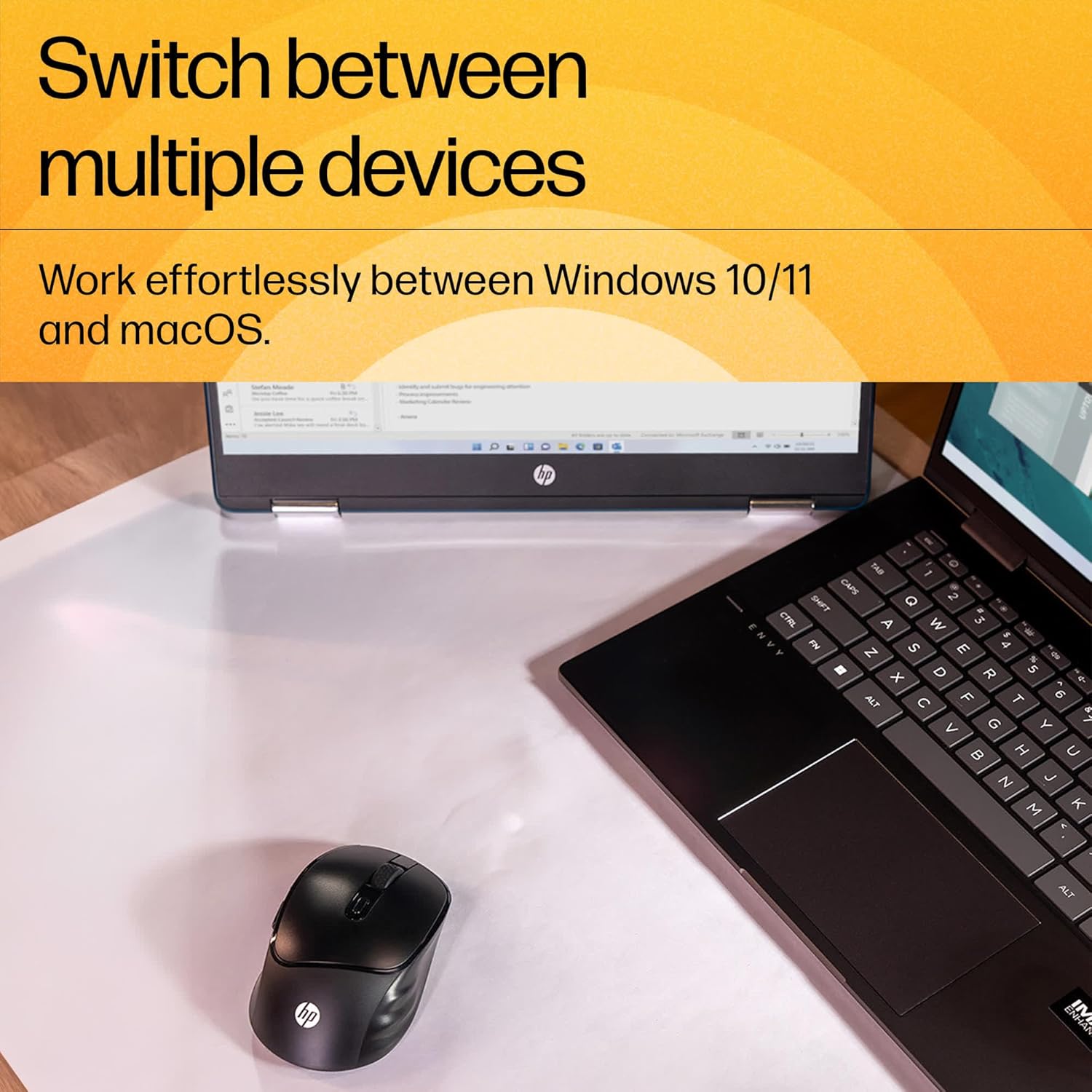 HP M120 Wireless Mouse, USB-A Nano dongle, 2.4 GHz Wireless Connection, 6 Buttons, Up to 1600 dpi, Optical Sensor, Ergonomic Design, 12-Month Battery Life, 1-Year Warranty, 60g±5%, Black, 7J4G4AA
