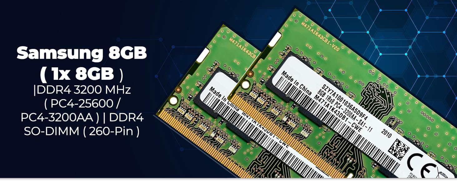 for Samsung Lover 8GB DDR4 3200MHz SODIMM PC4-25600 CL22 1Rx8 1.2V 260-Pin SO-DIMM for Laptop Notebook Memory Module M471A1K43DB1-CWE 5 Years Warranty
