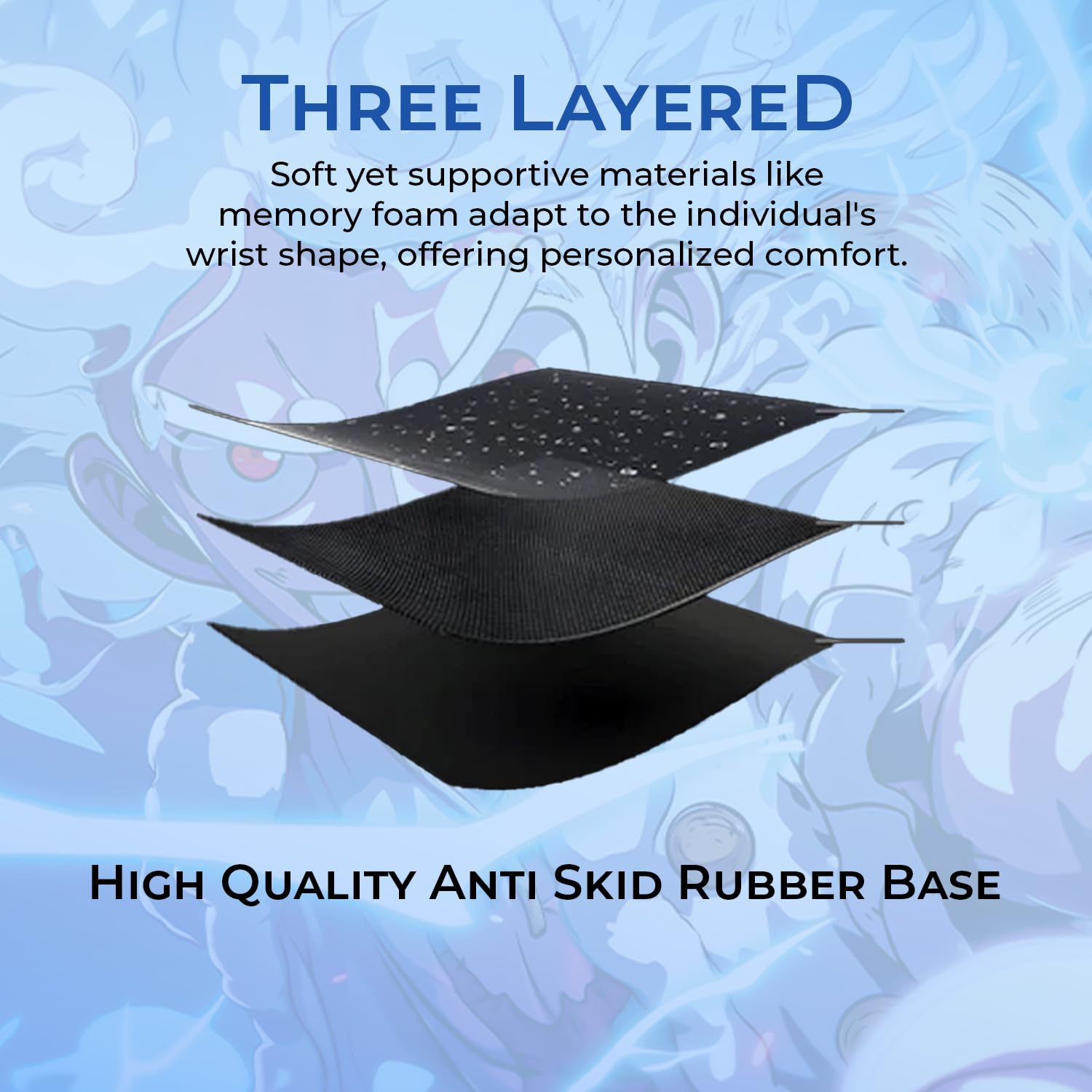 BESTOR Anime Extended Gaming Mouse pad with Anti-fray Stitching, Waterproof Surface & Non-Slip Rubber Base Gaming Mouse Mat for Laptop (60cmx34cm)
