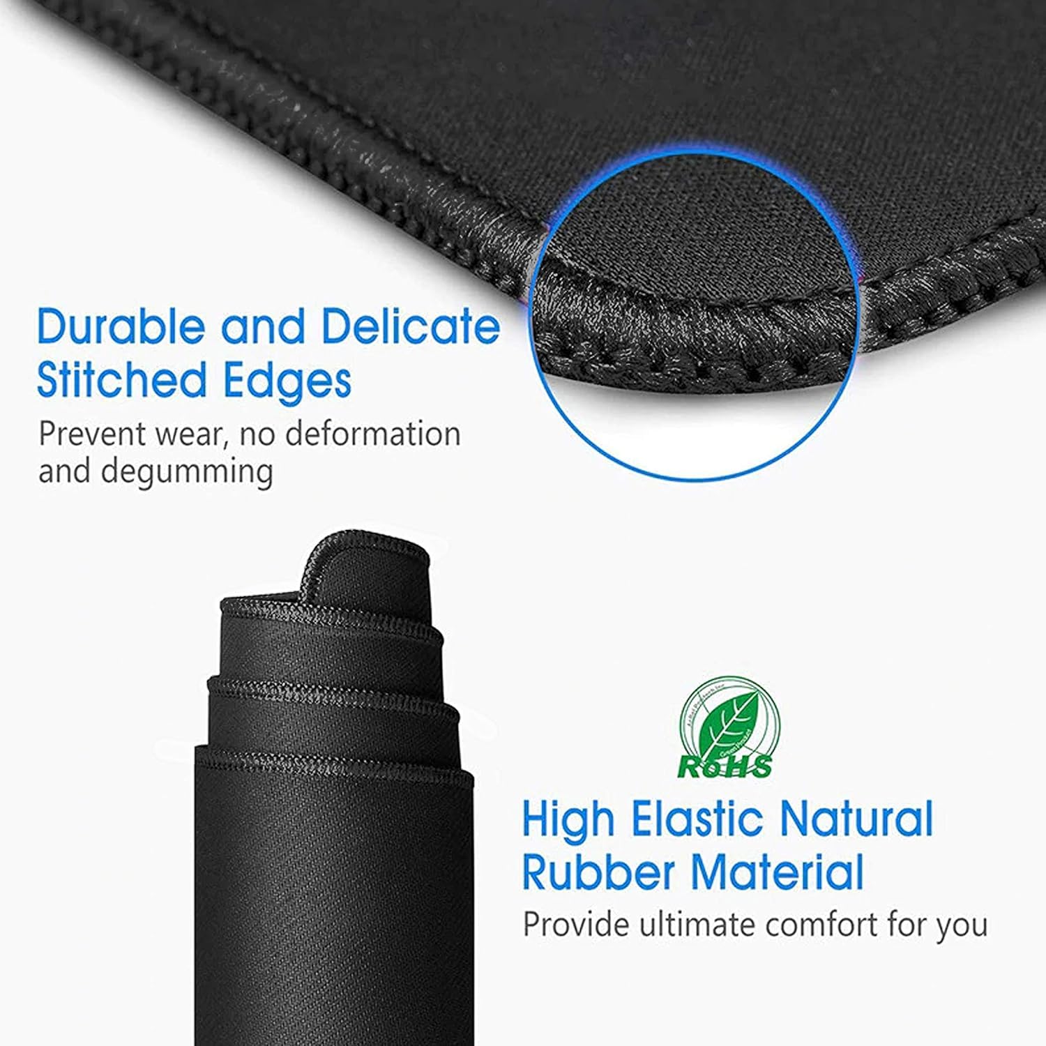 Storite 900x400x2mm Extended Gaming Mouse Pad for Laptop/Computer with Stitched Embroidery Edges and Water Resistance Coating Natural Non Slippery Rubber Base Mousepad Desk Mat - Black