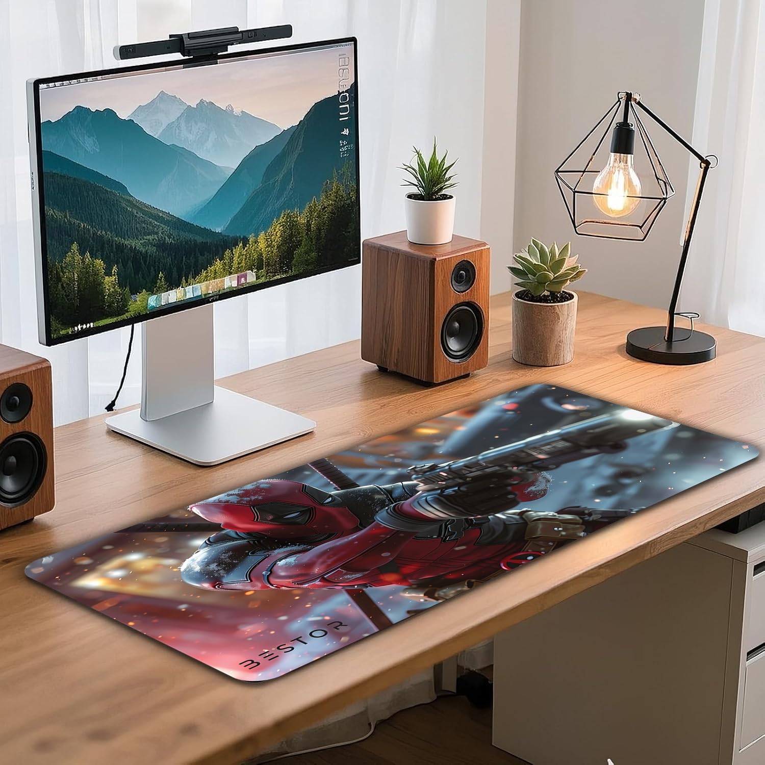 BESTOR Gaming Mousepad with Precise Cut Edges Waterproof Surface & Non-Slip Rubber Base Gaming Mouse Mat for Laptop (60cm x 28cm)