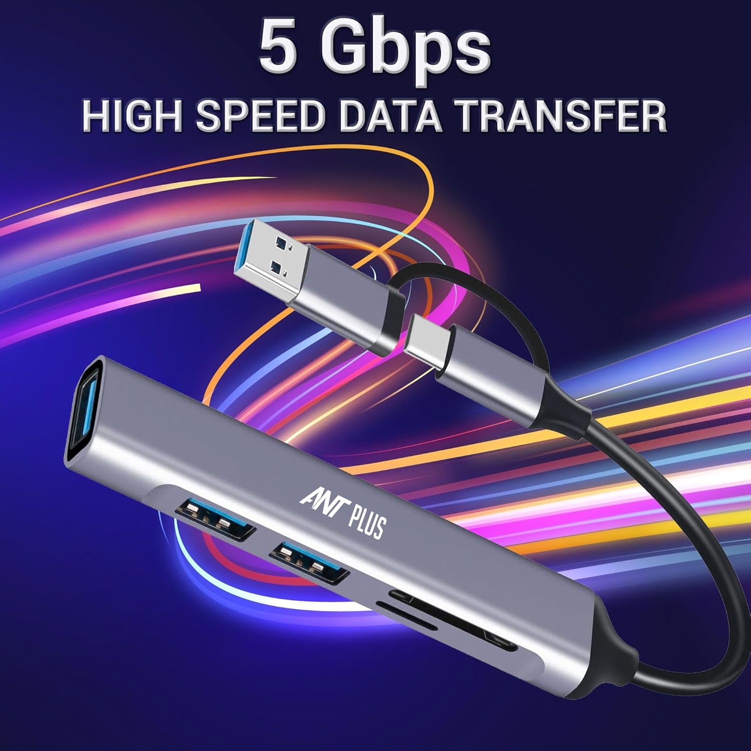 Ant Plus Booster 501 5 in 1 USB C 3.0 HUB - Grey
