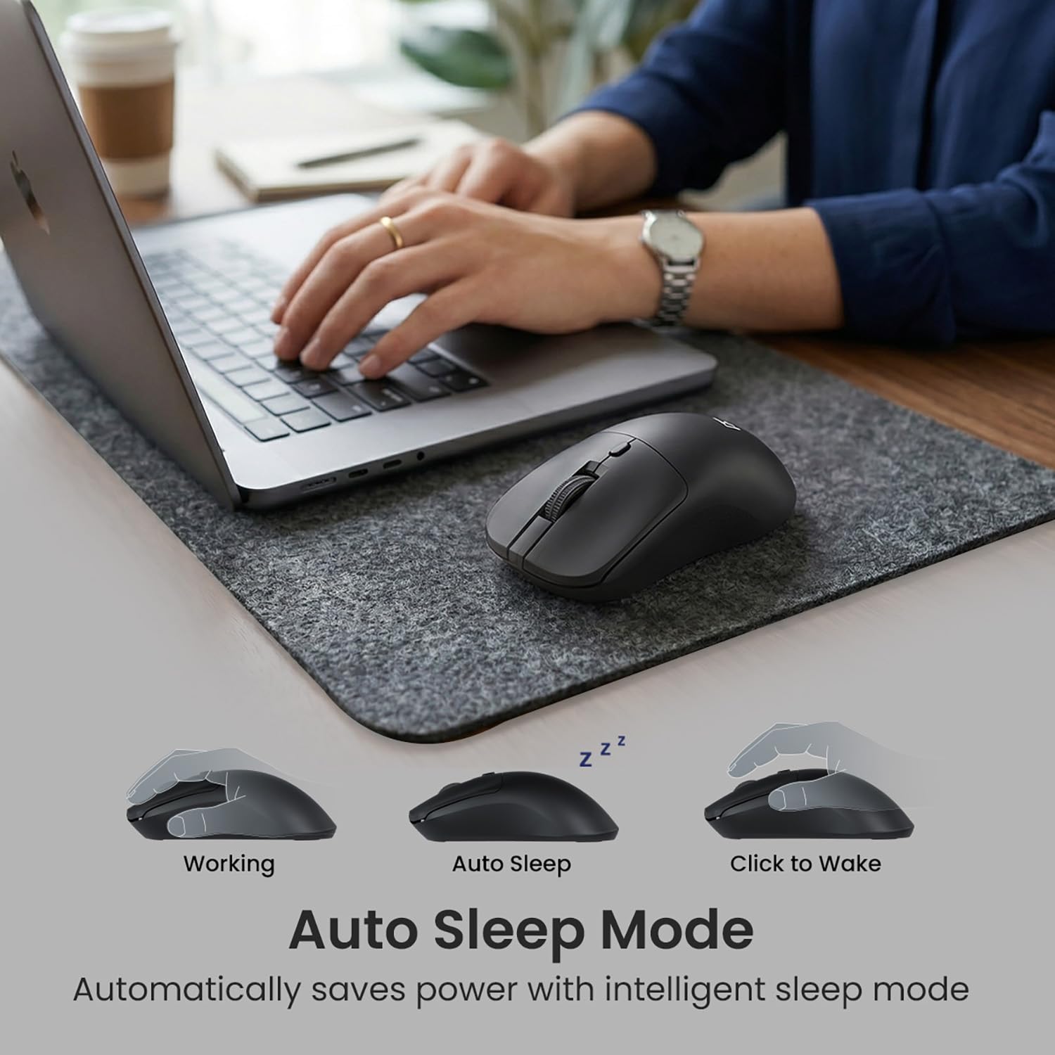 Portronics Toad 33 Wireless Mouse with 2.4 GHz Wireless Receiver, Adjustable Sensitivity, Ergonomic Design, for Laptops, Desktops PC, Mac (Black)