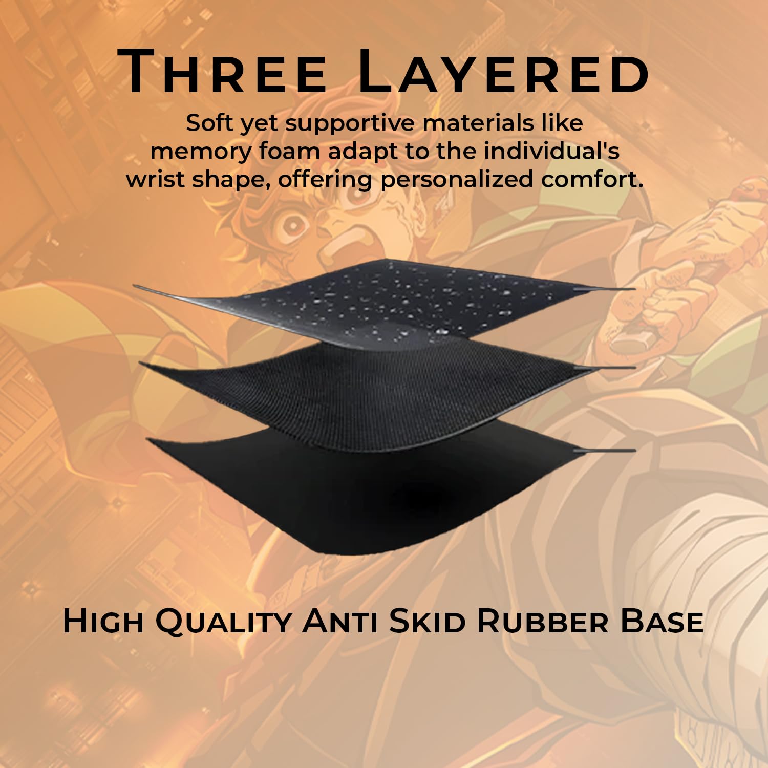 BESTOR Mouse pad with Precise Cut Edges, Waterproof Surface & Non-Slip Rubber Base Stitched Edges Gaming Mouse Mat for Laptop (60cmx34cm)