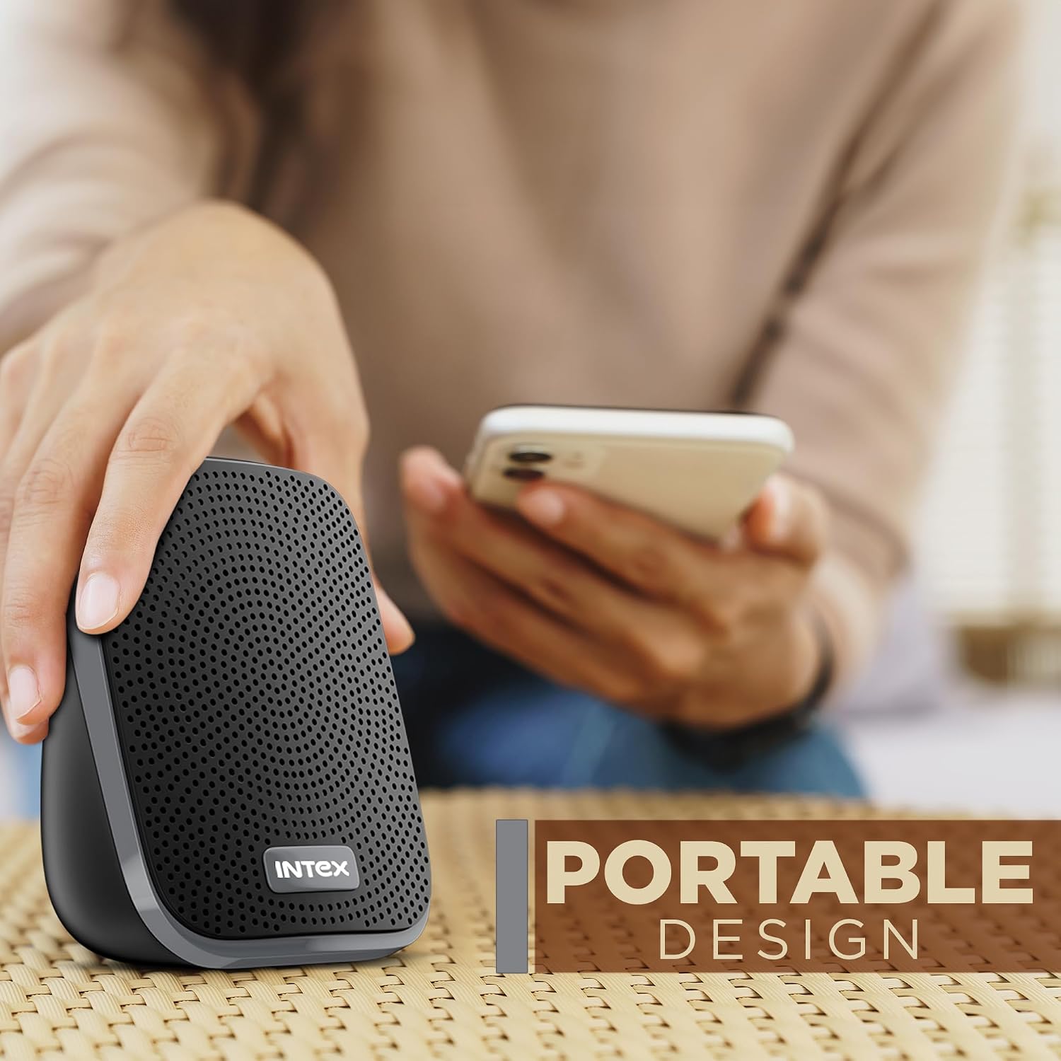 Intex IT-120 2.0 Channel Desktop Speaker with 10W Powerful Sound, USB Powered, 3.5mm Jack, in-Line Volume Control, Loud & Compact Design, Portable for Laptop, Computer, Mobile – Grey