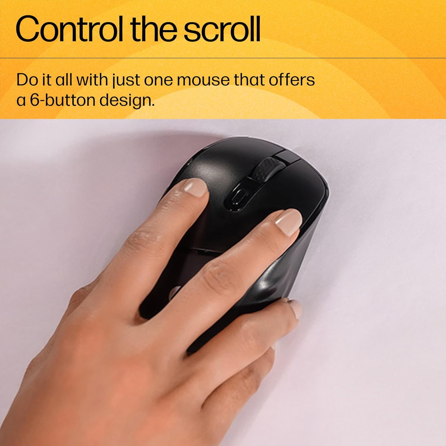 HP M120 Wireless Mouse, USB-A Nano dongle, 2.4 GHz Wireless Connection, 6 Buttons, Up to 1600 dpi, Optical Sensor, Ergonomic Design, 12-Month Battery Life, 1-Year Warranty, 60g±5%, Black, 7J4G4AA
